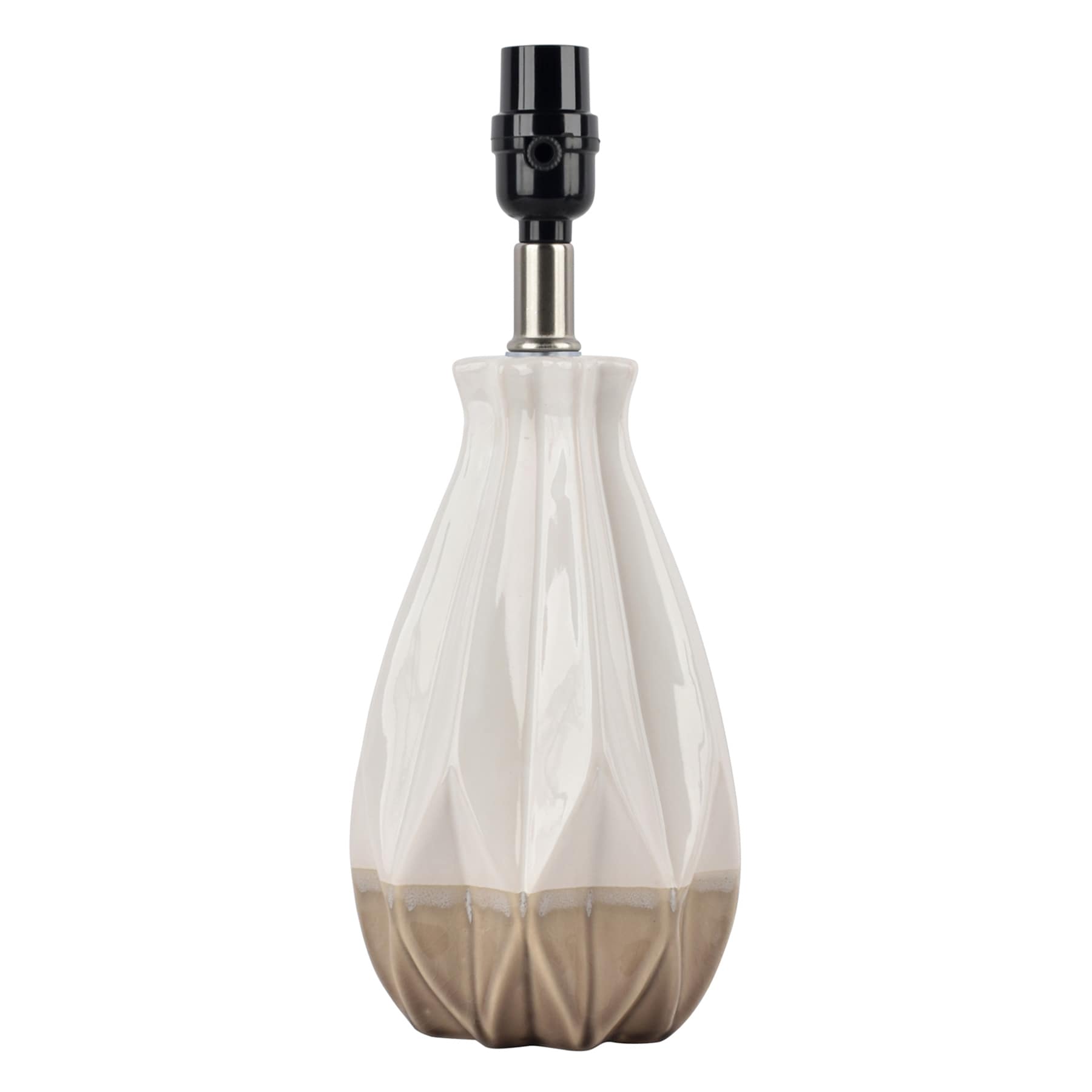 Neutral Faceted Teardrop Small Lamp Base, 14"