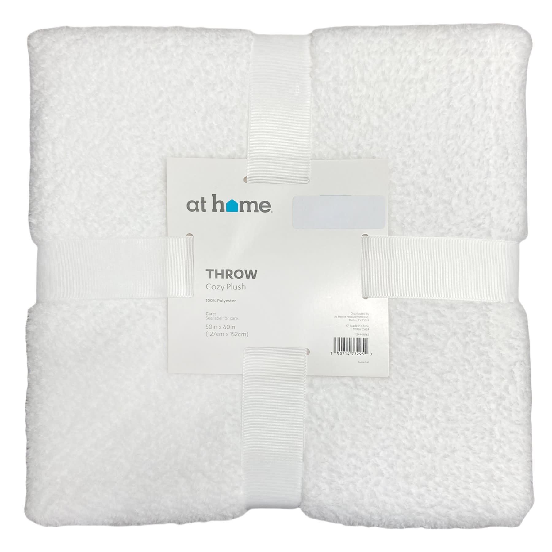 White Cozy Plush Throw Blanket, 50x60