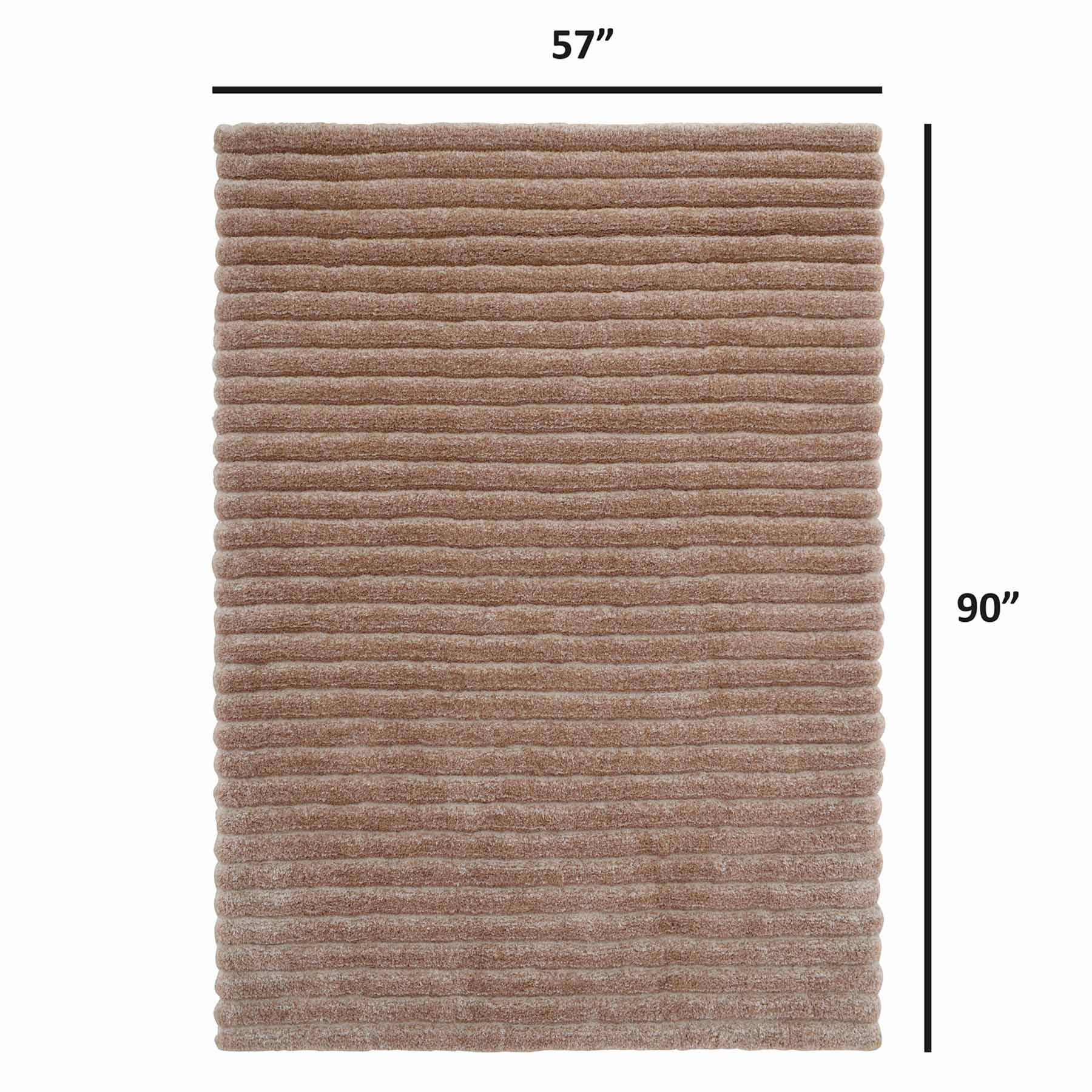 (A536) Nappa Neutral High-Low Area Rug, 5x8