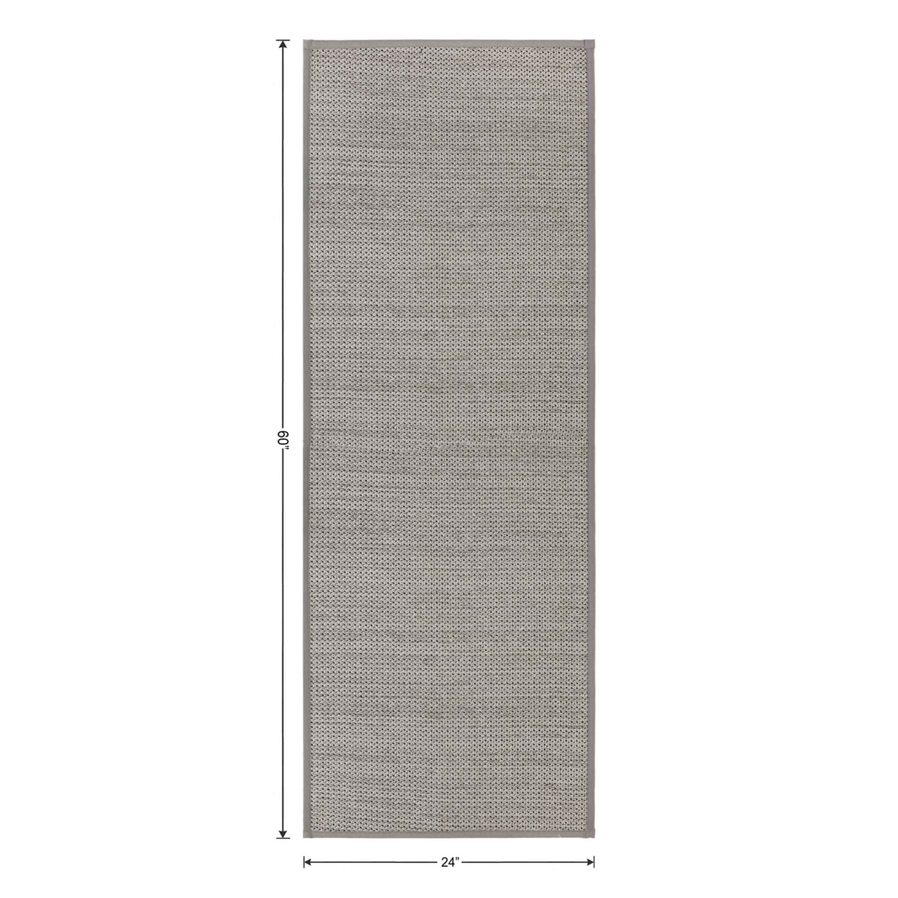 Solid Grey Textured Washable Kitchen Runner, 2x5