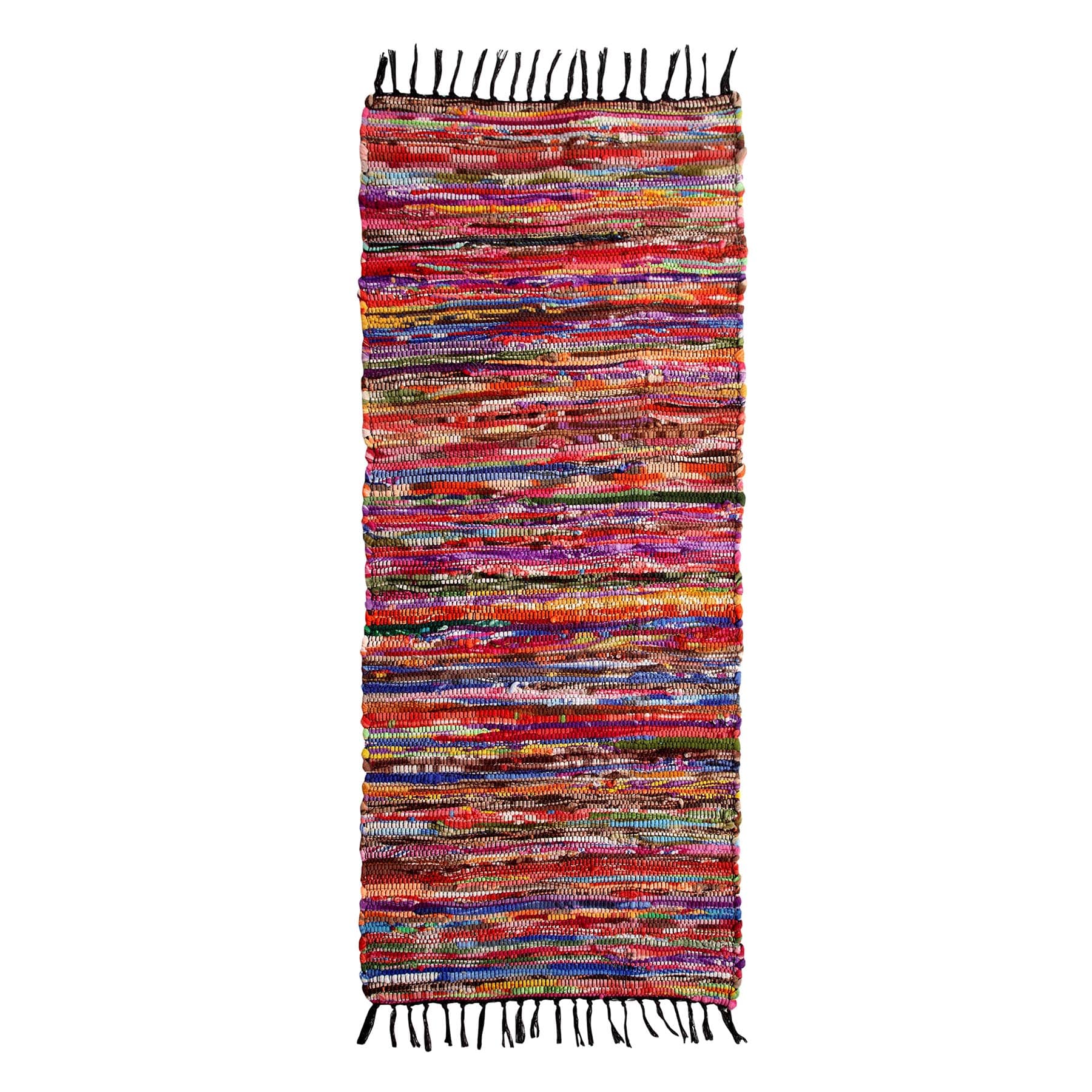 (D410) Polar Chindi Fleece Multicolor Runner, 2x5