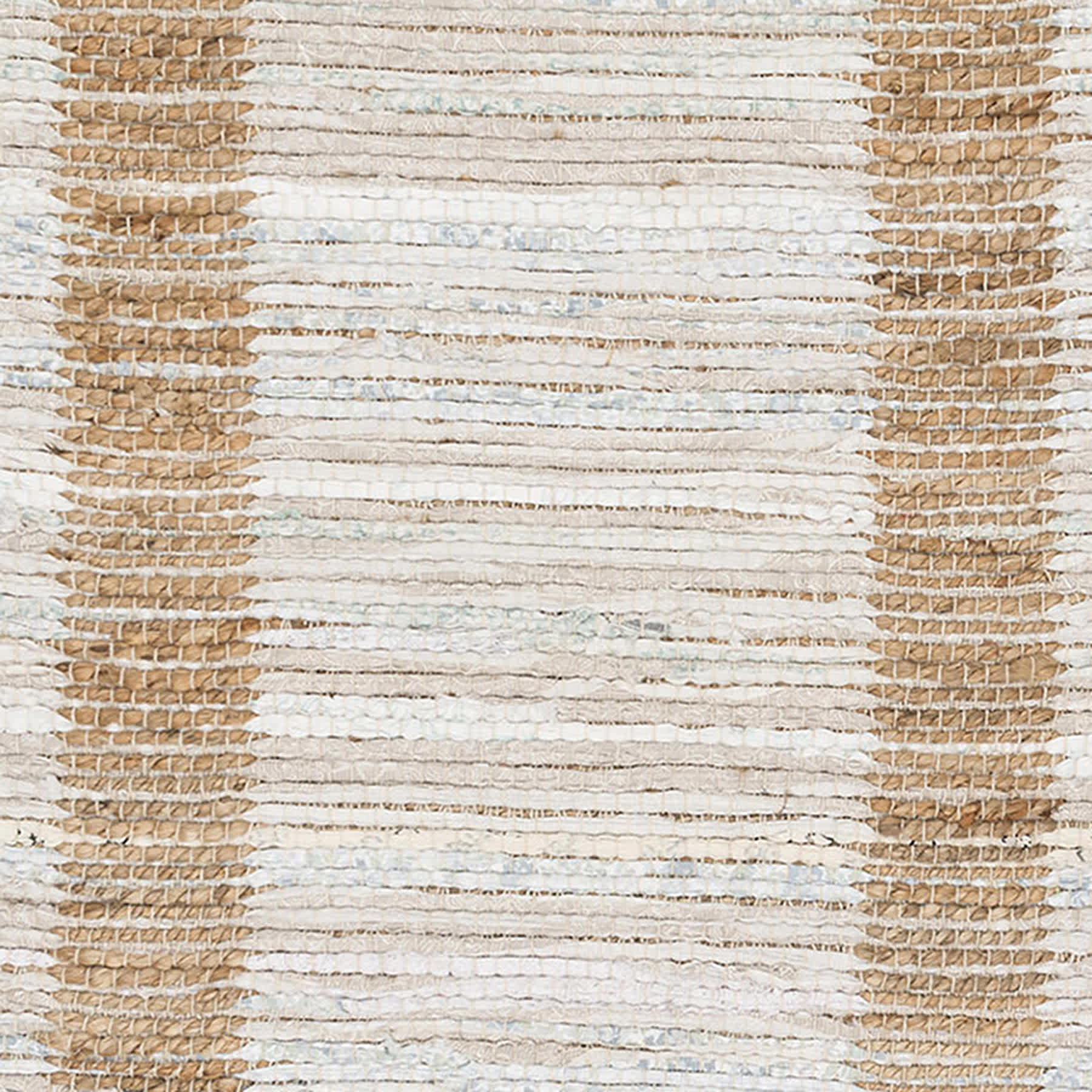 (B312) Henning Hand Woven Cotton & Jute Ivory Chindi Area Rug, 3x5