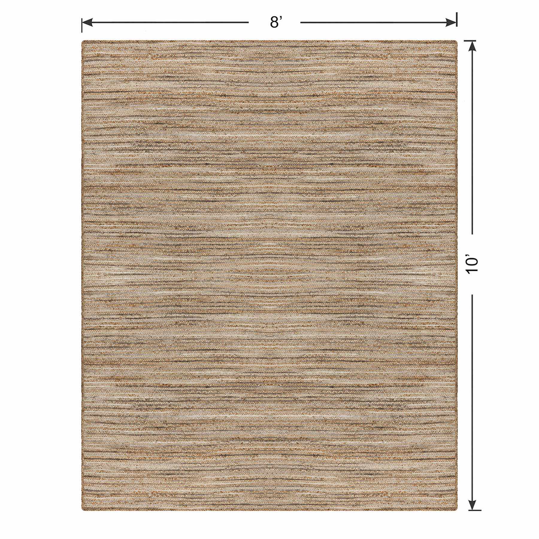 (B729) Ty Pennington Kensie Natural Striped Jute Area Rug, 8x10