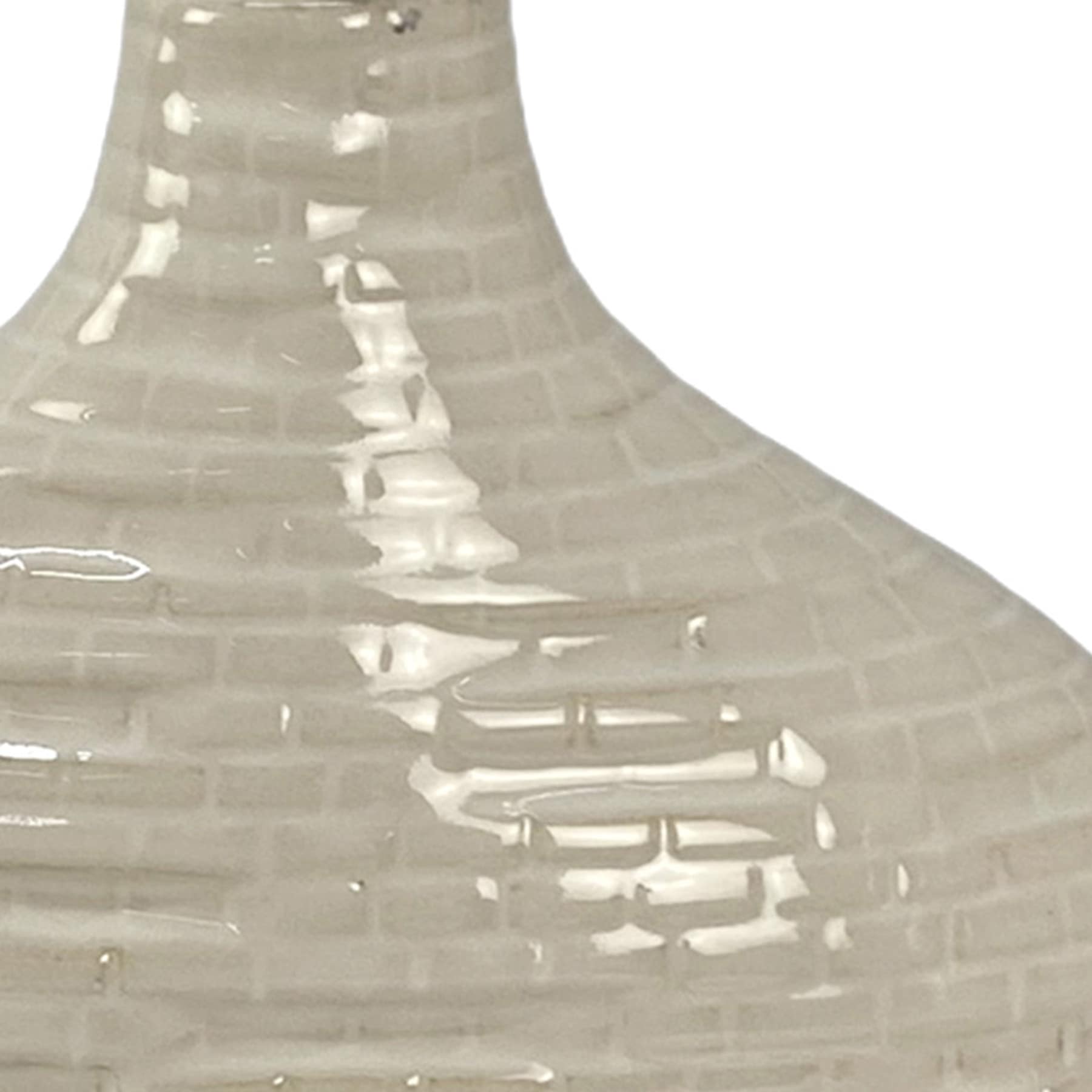 Neutral Textured Wide Bottle Vase, 8"