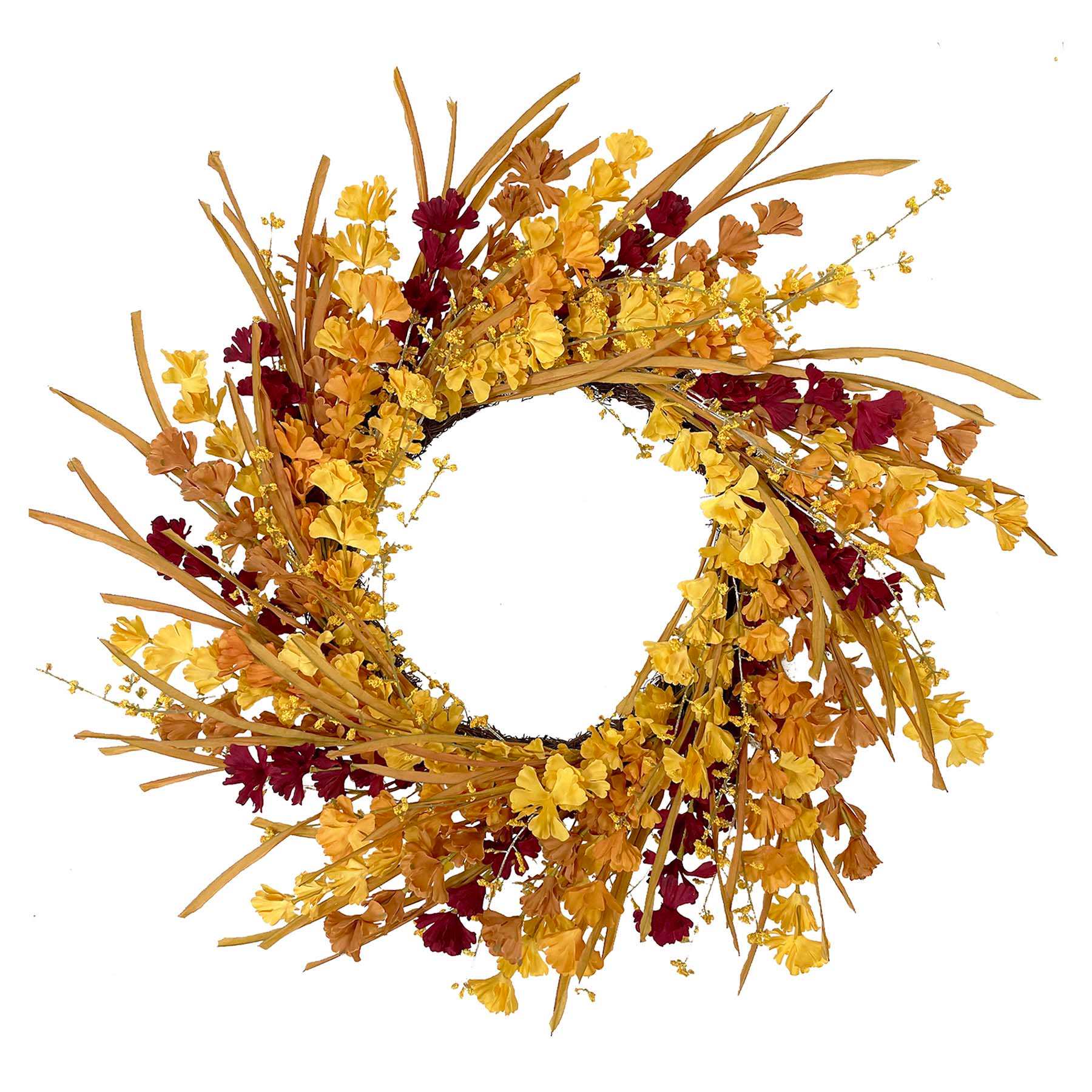 Yellow Cluster Wreath, 24"