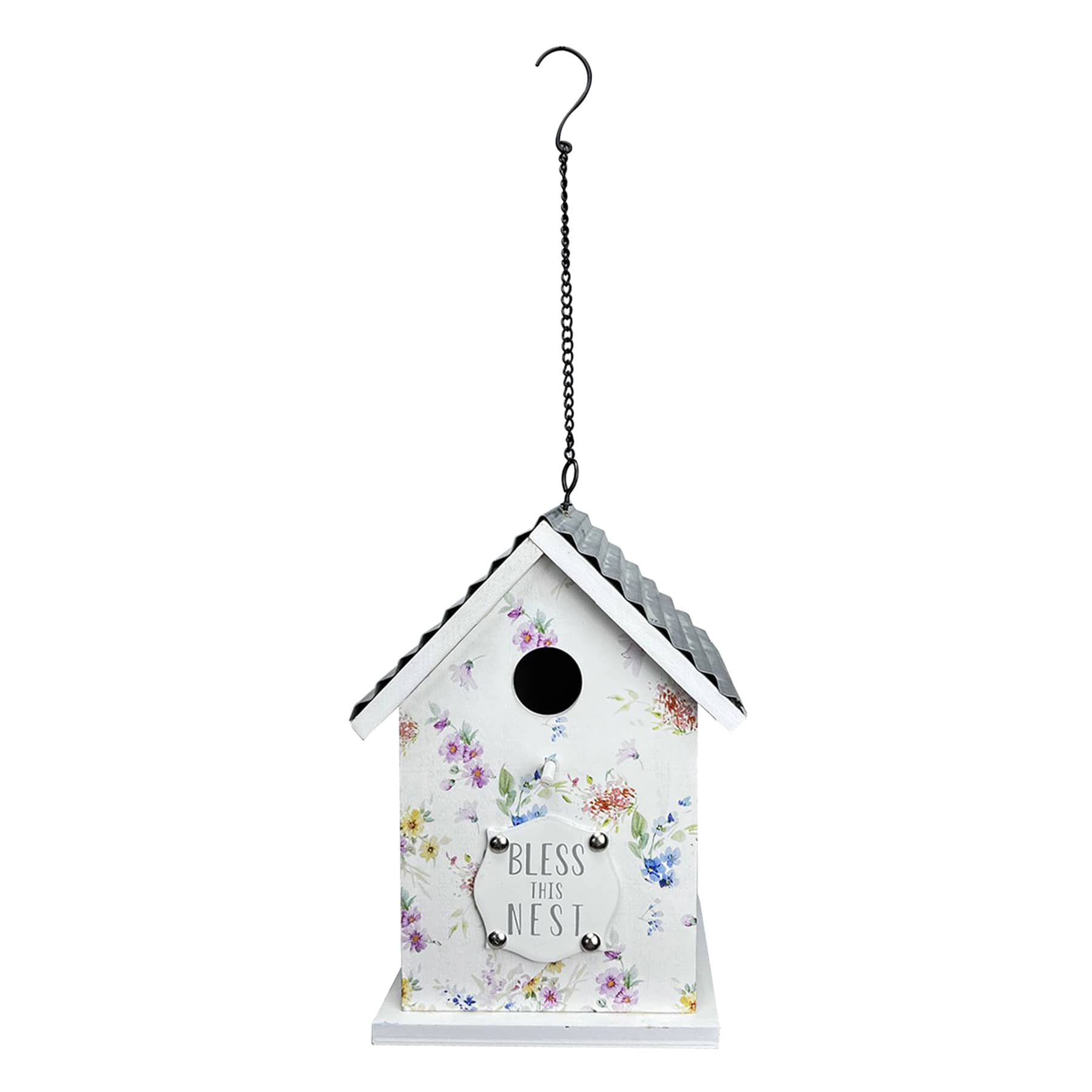Decorative Wooden Birdhouse, 9.5"