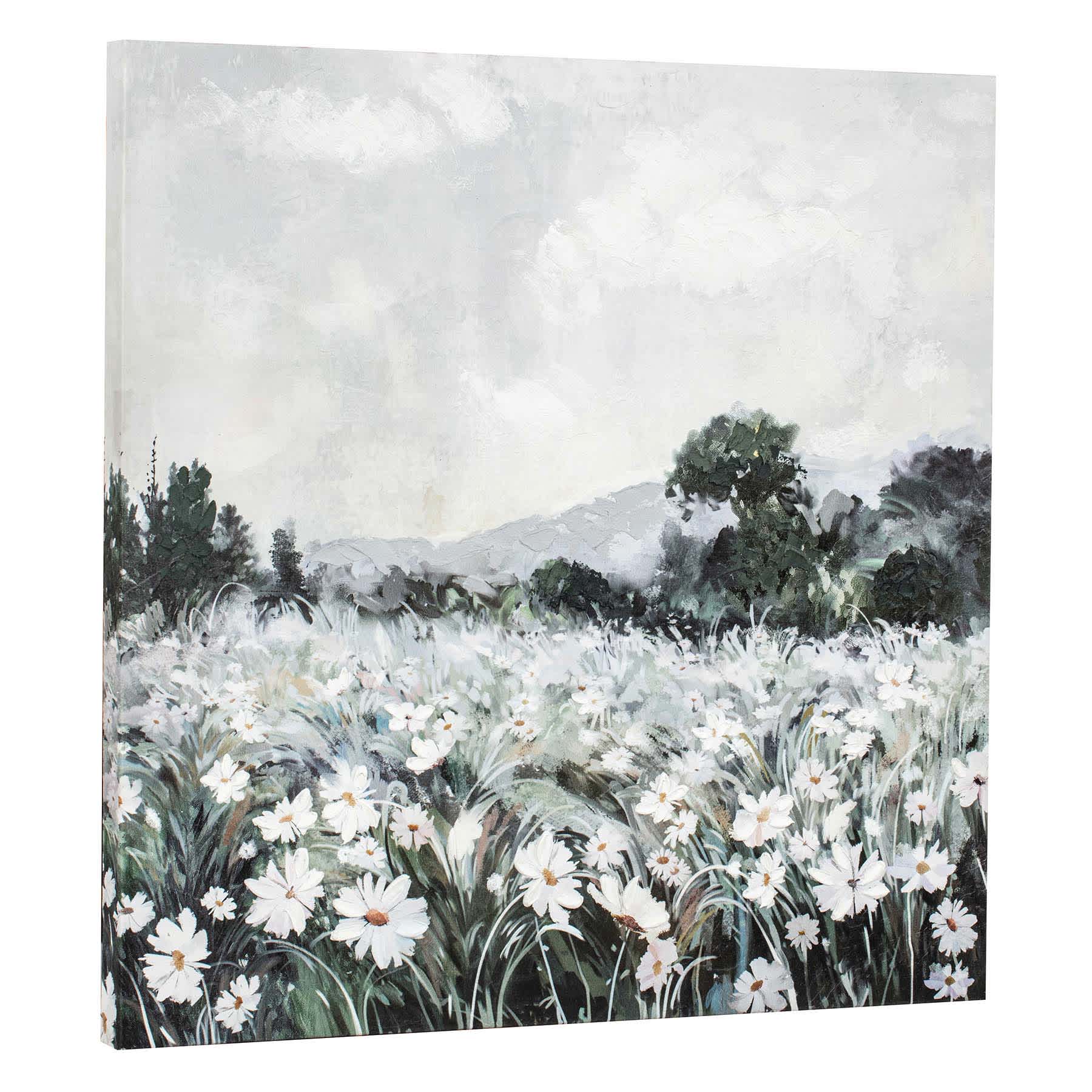 White Flower Canvas Wall Art, 30"