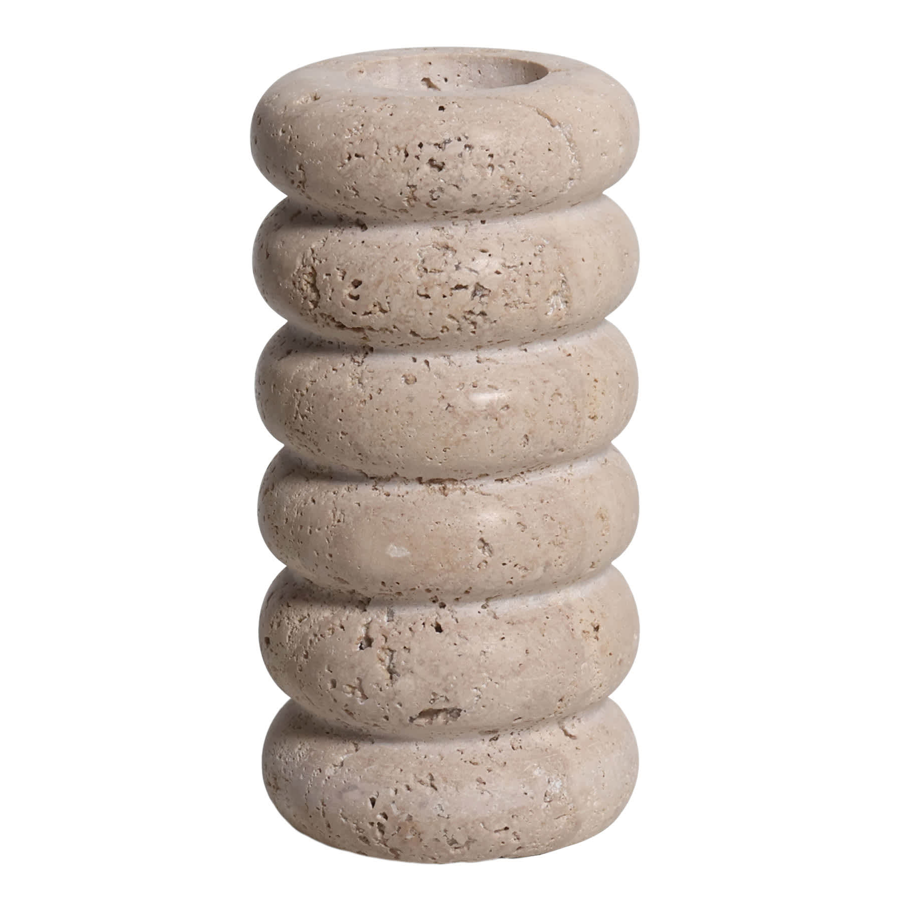Crosby St. Travertine Taper Candle Holder, 3x6