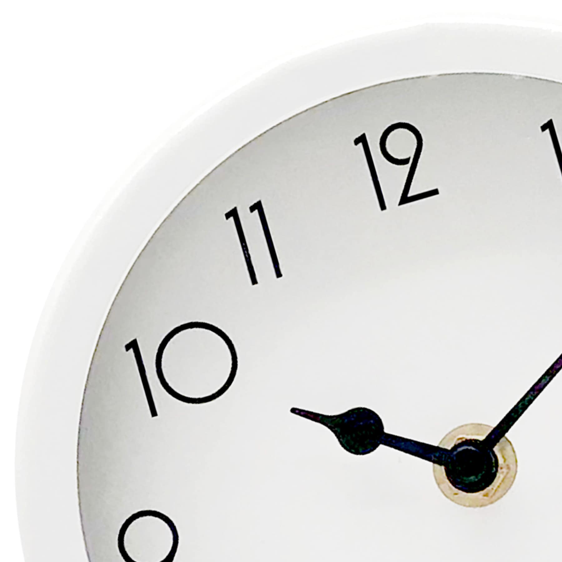 White Round Metal Tabletop Clock, 6"