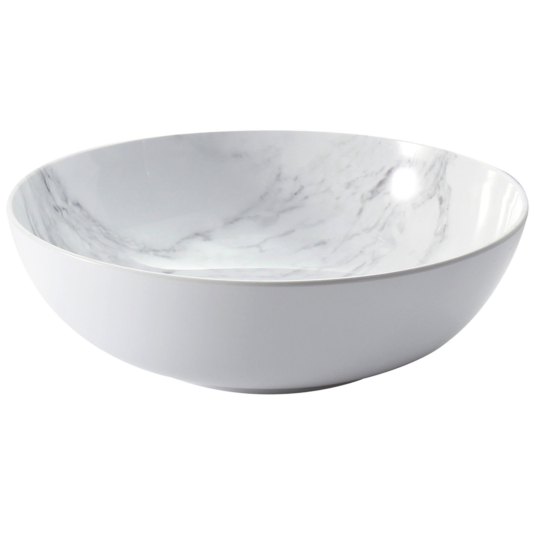 Marble-Look Melamine Salad Serving Bowl, 12"