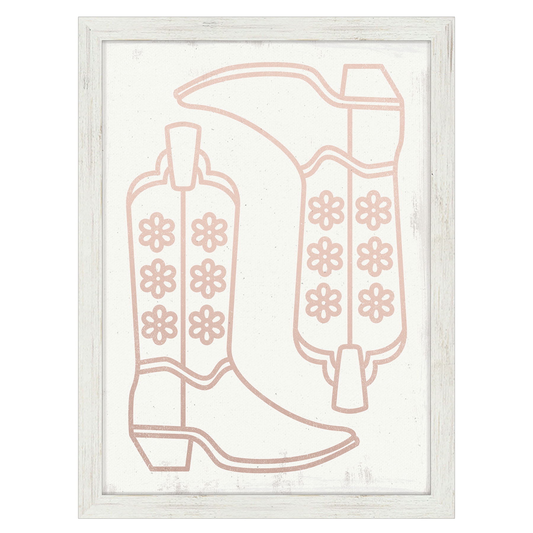 Pink Straight Fit Cowgirl Boots Framed Wall Art, 12x16