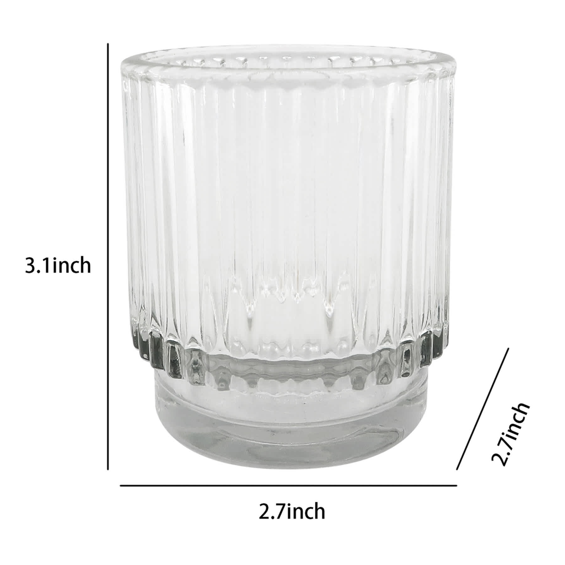 Clear Glass Votive Candle Holder, 3"