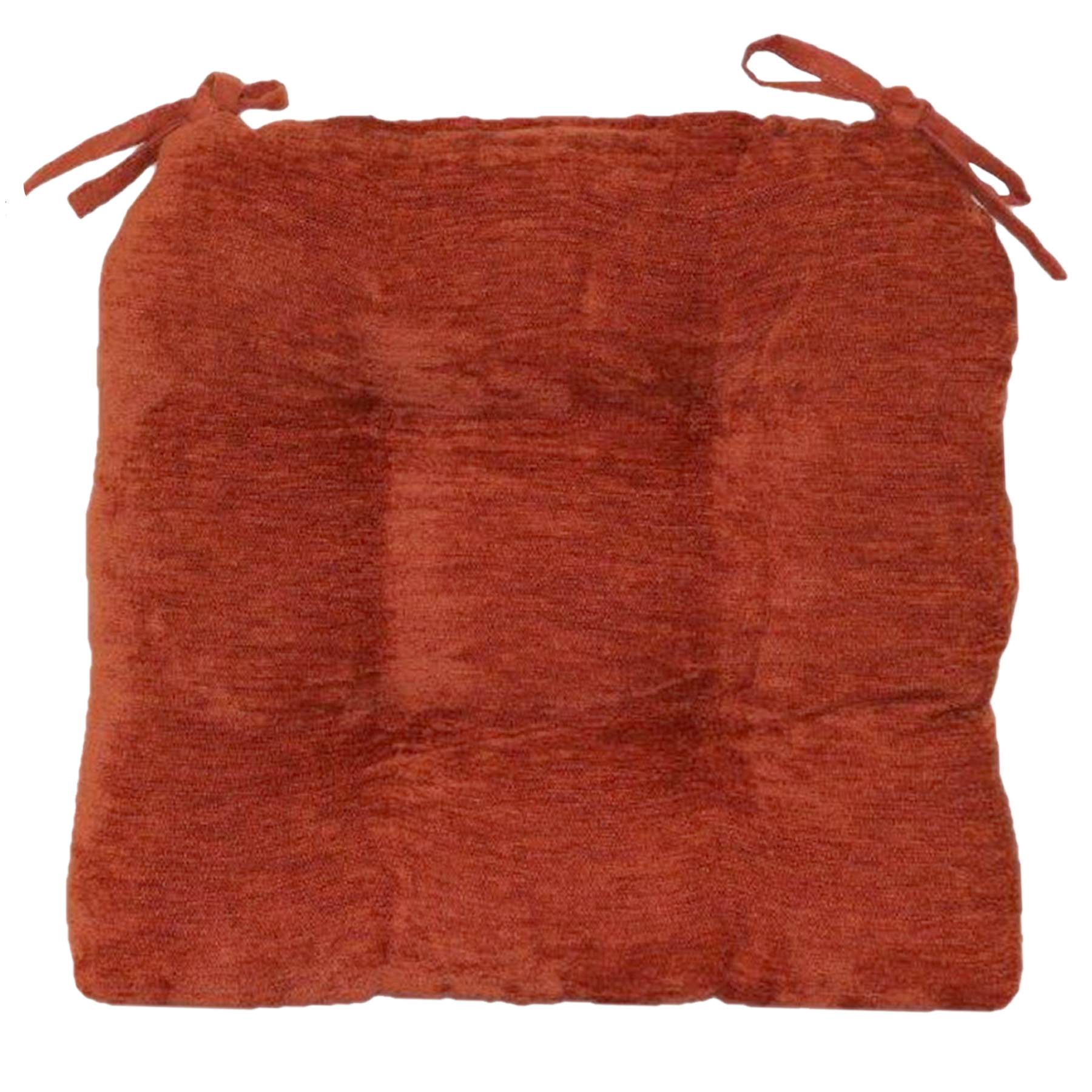 Reese Rust Chenille Dining Chair Cushion
