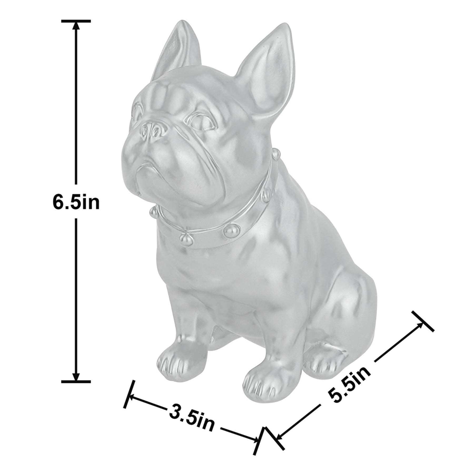 Crosby St. Silver French Outdoor Bulldog, 6.5"