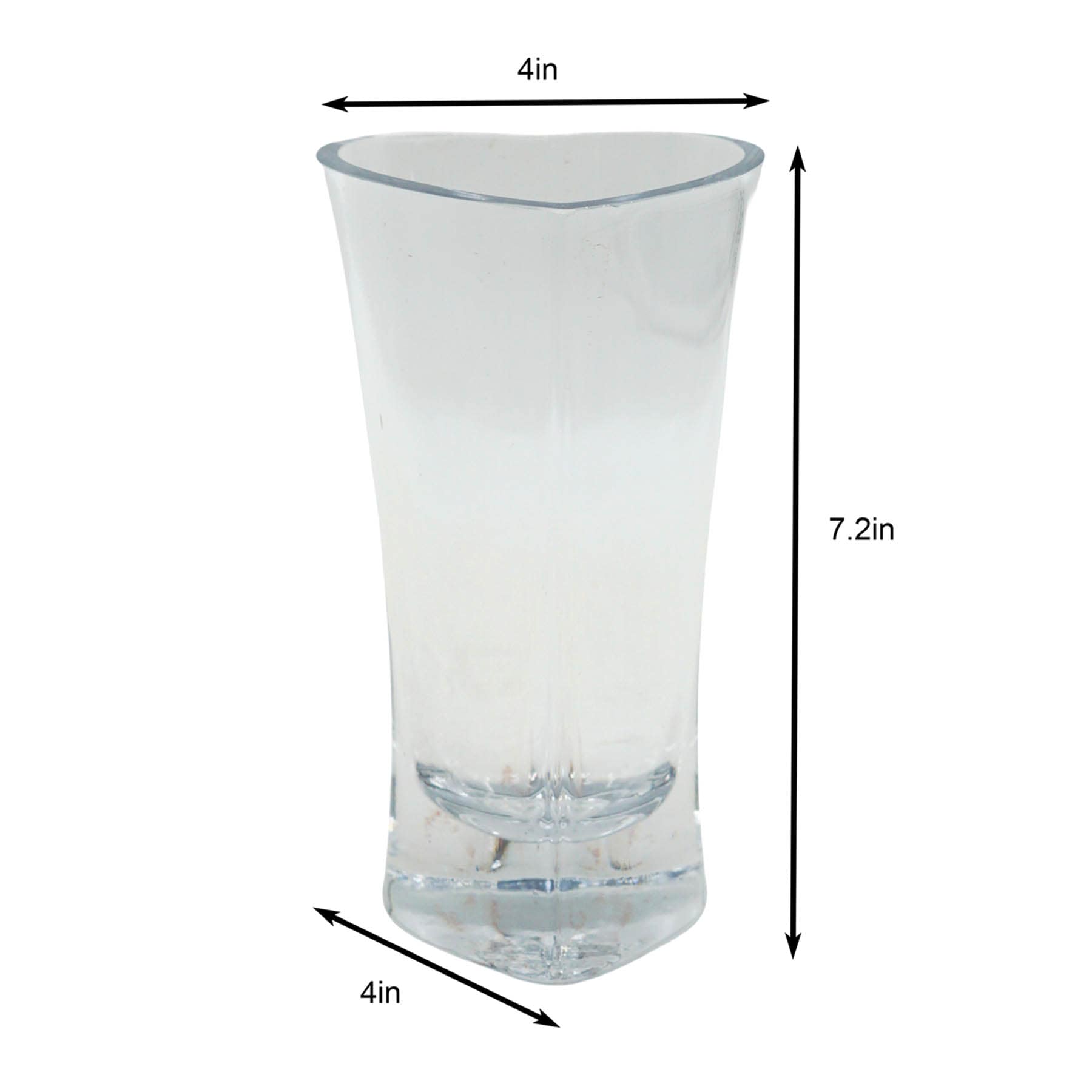 7In Heart Shaped Clear Glass Vase