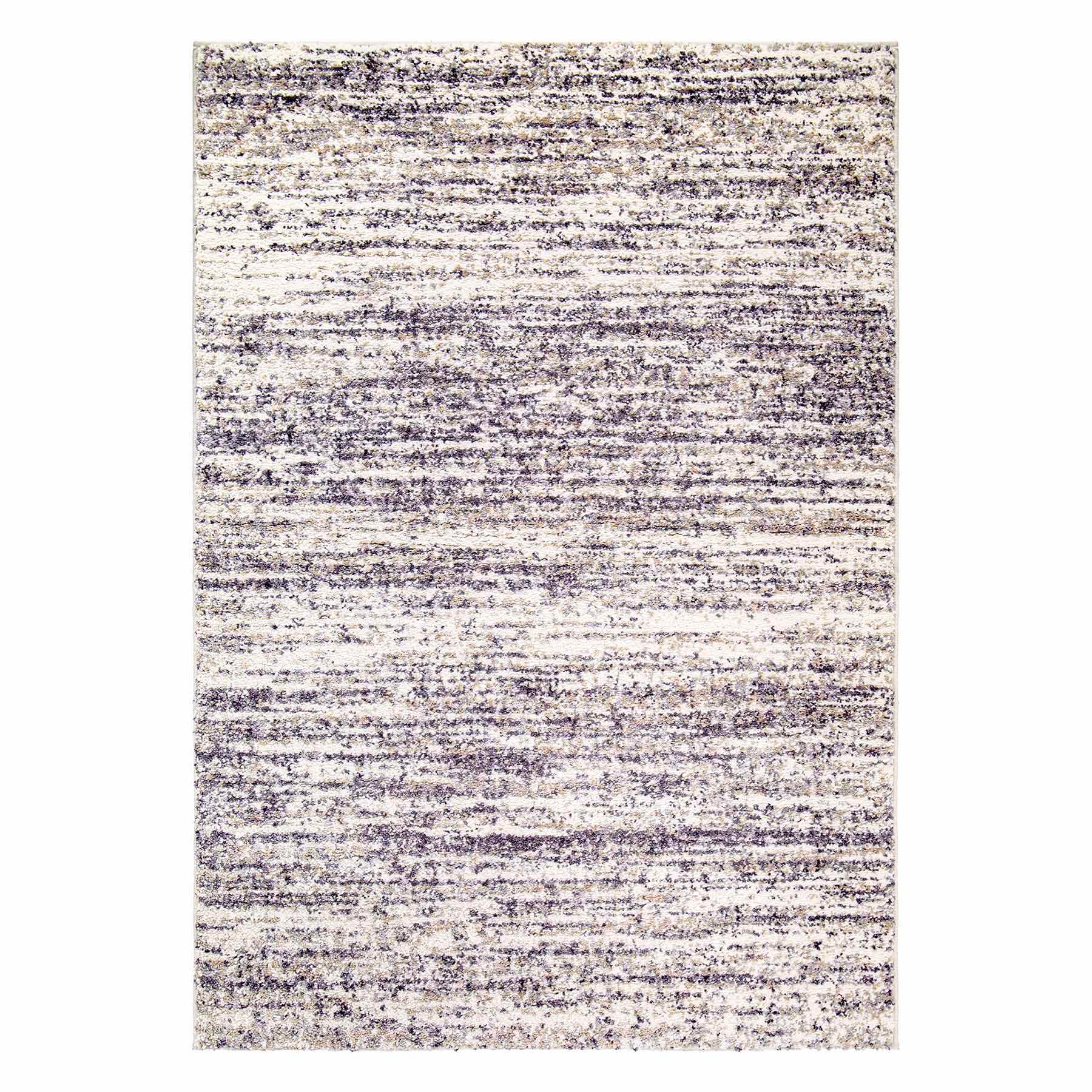 (A452) Heather Fields Light Taupe Shag Area Rug, 5x7