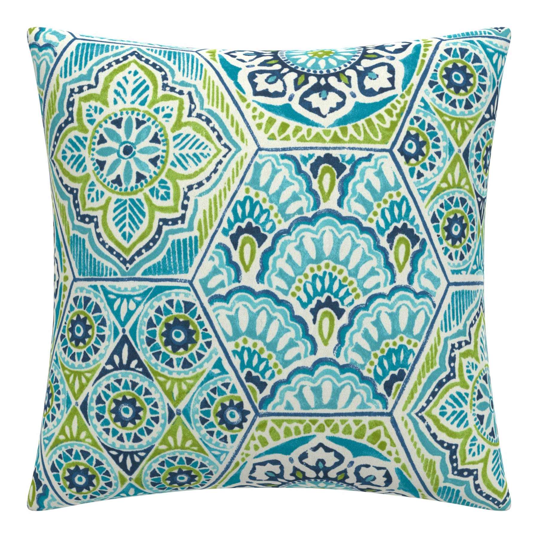 Calista Teal Oversized Square Outdoor Throw Pillow, 20"