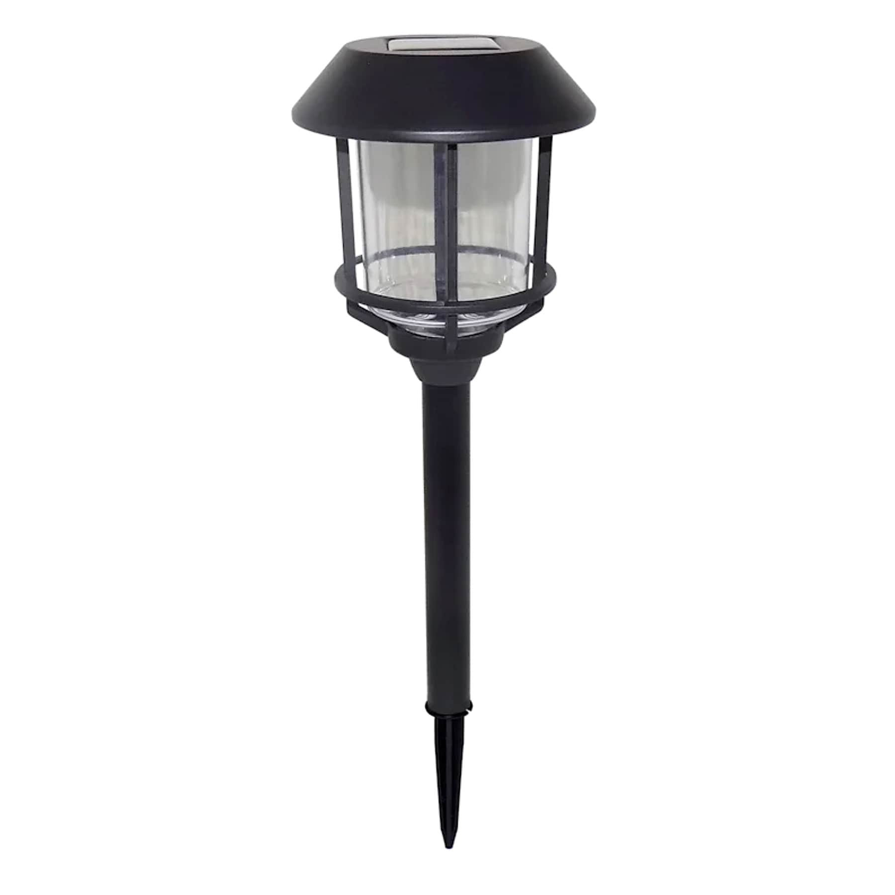 8-Lumen Solar Black Caged Pathway Light