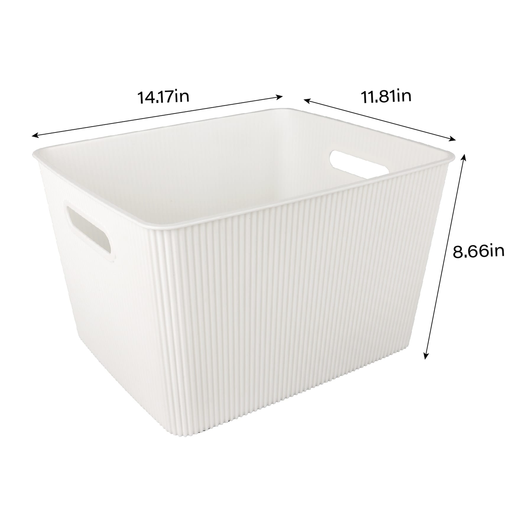 Doric White Storage Basket, Large