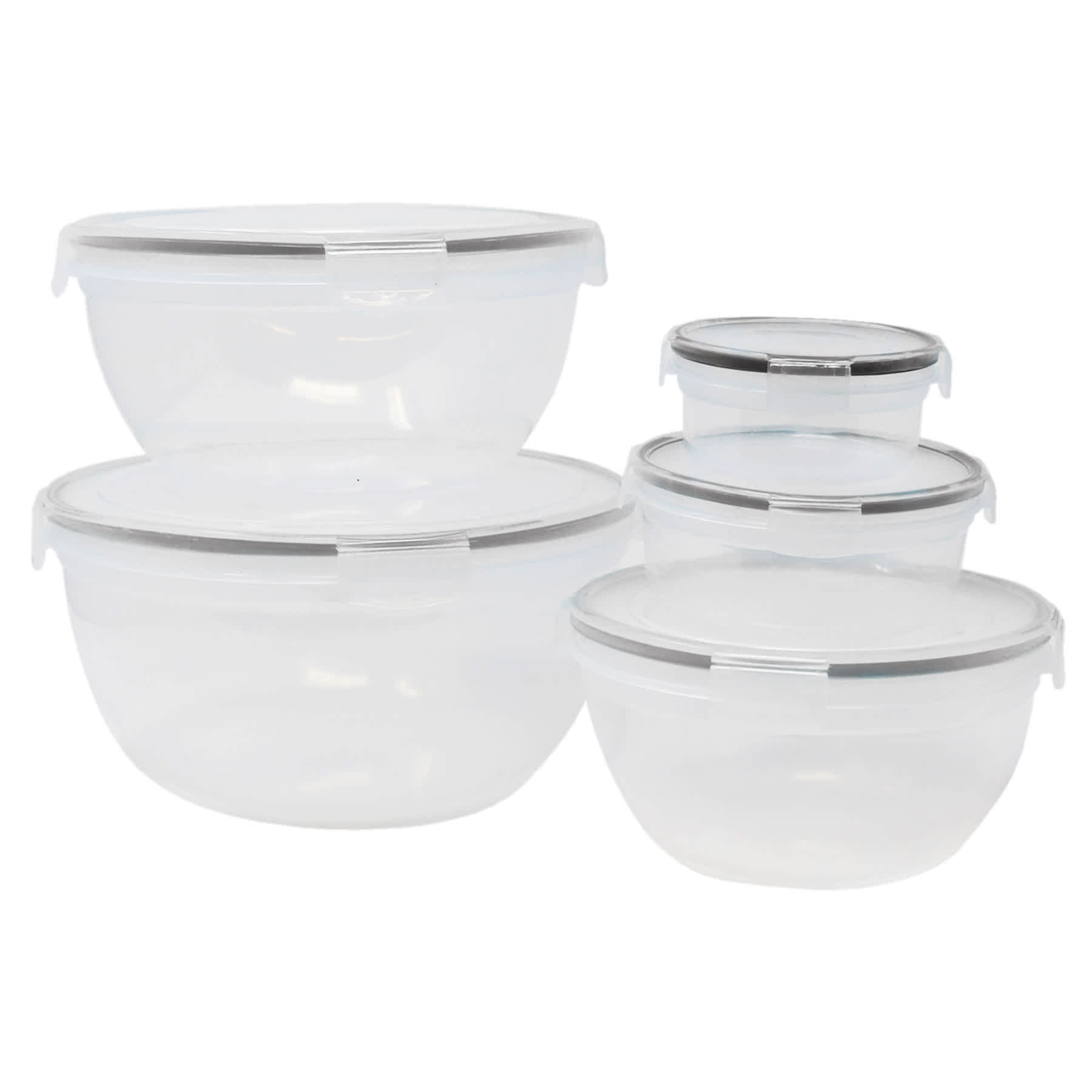 Farberware 10-Piece Round Food Storage Container Set, Grey