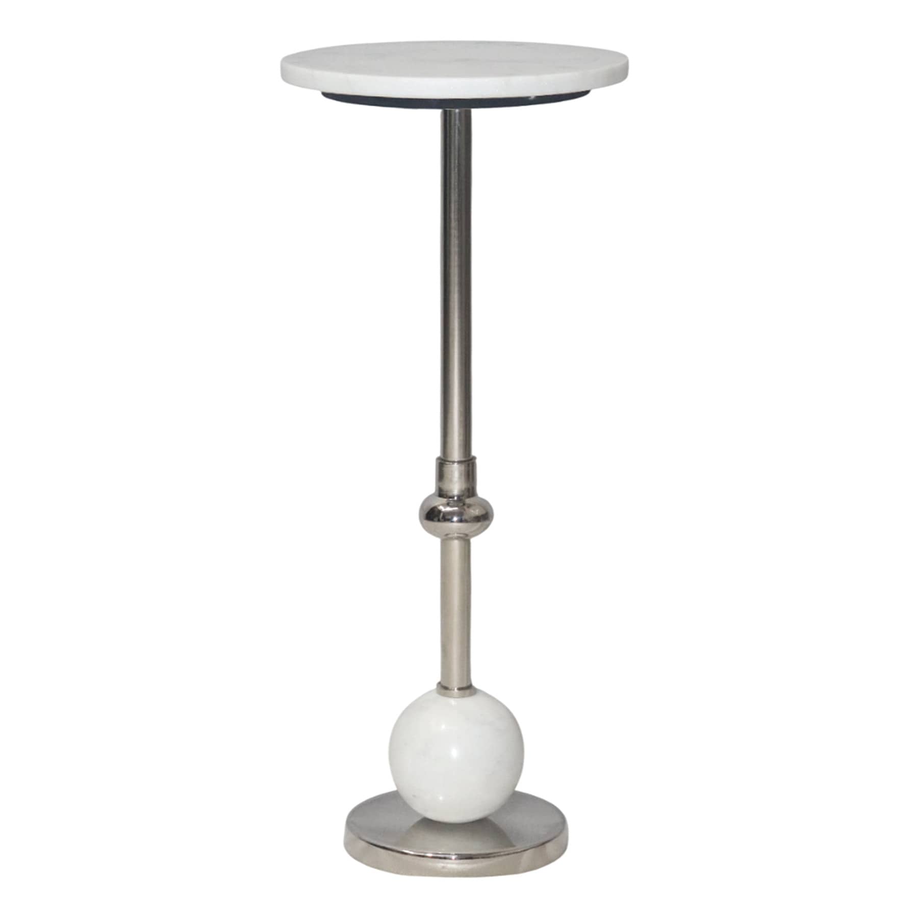 Providence Coen Marble Drink Table, Silver