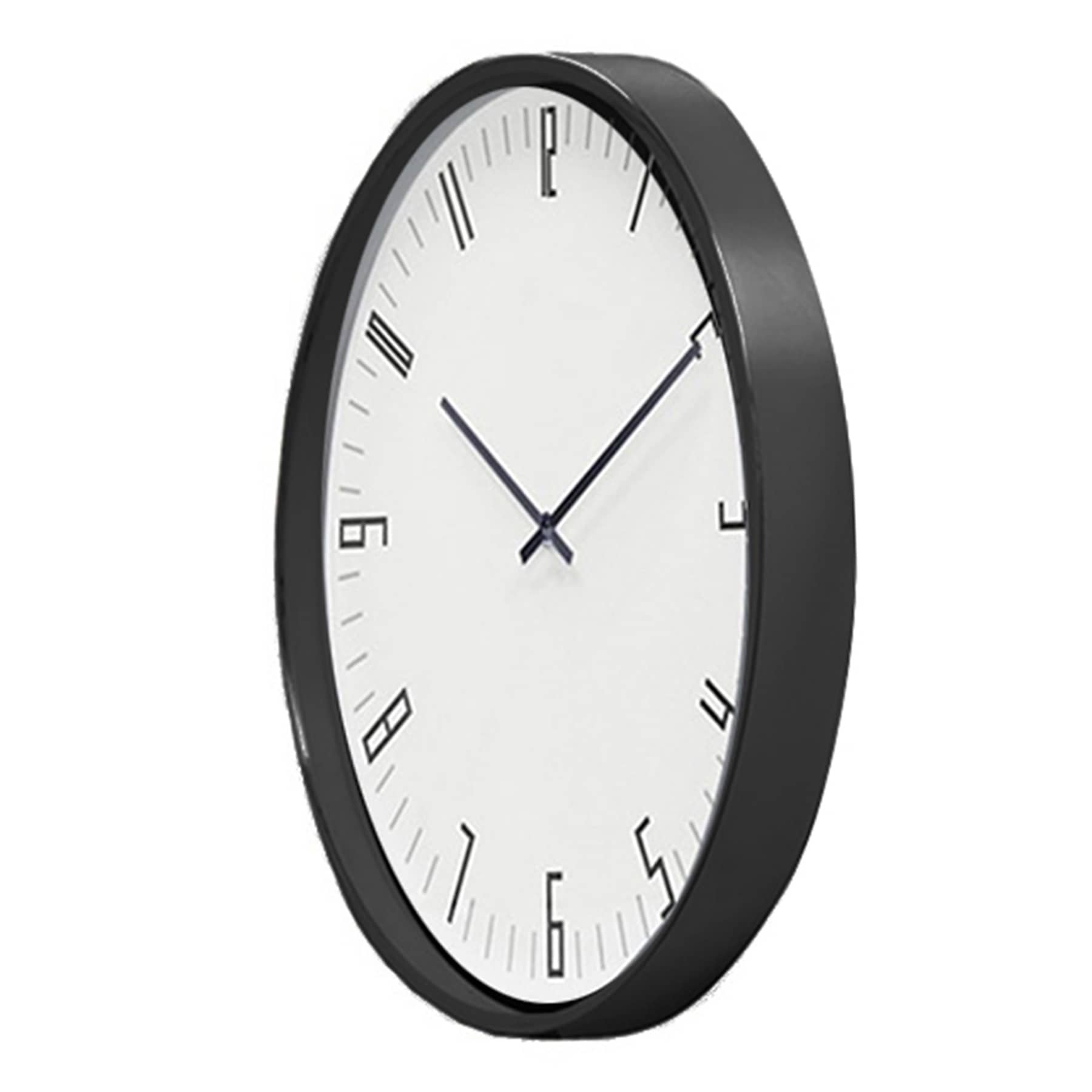 Black & White Round Accent Wall Clock, 14"