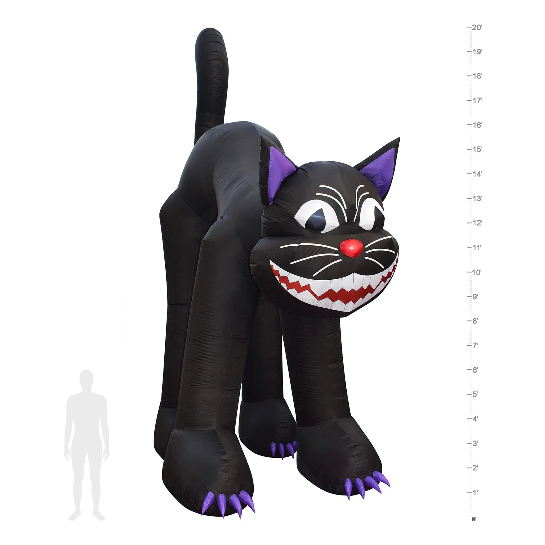 Head-Turning Cat Halloween Inflatable, 20'