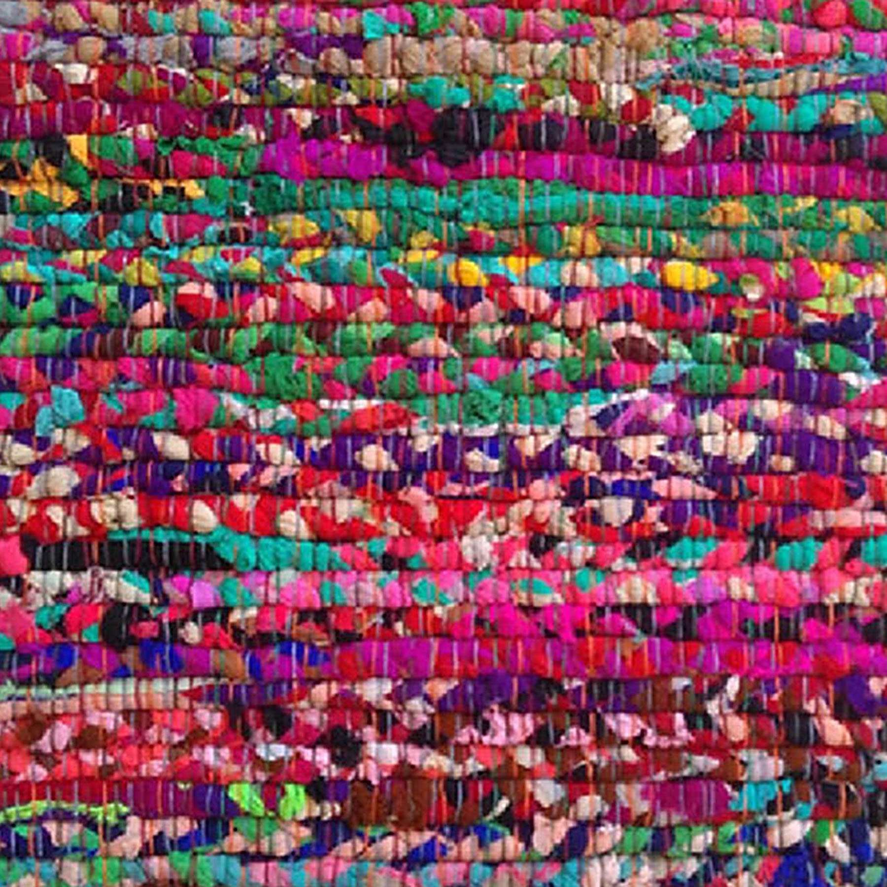 Multicolor Braided Chindi Accent Rug, 2x3