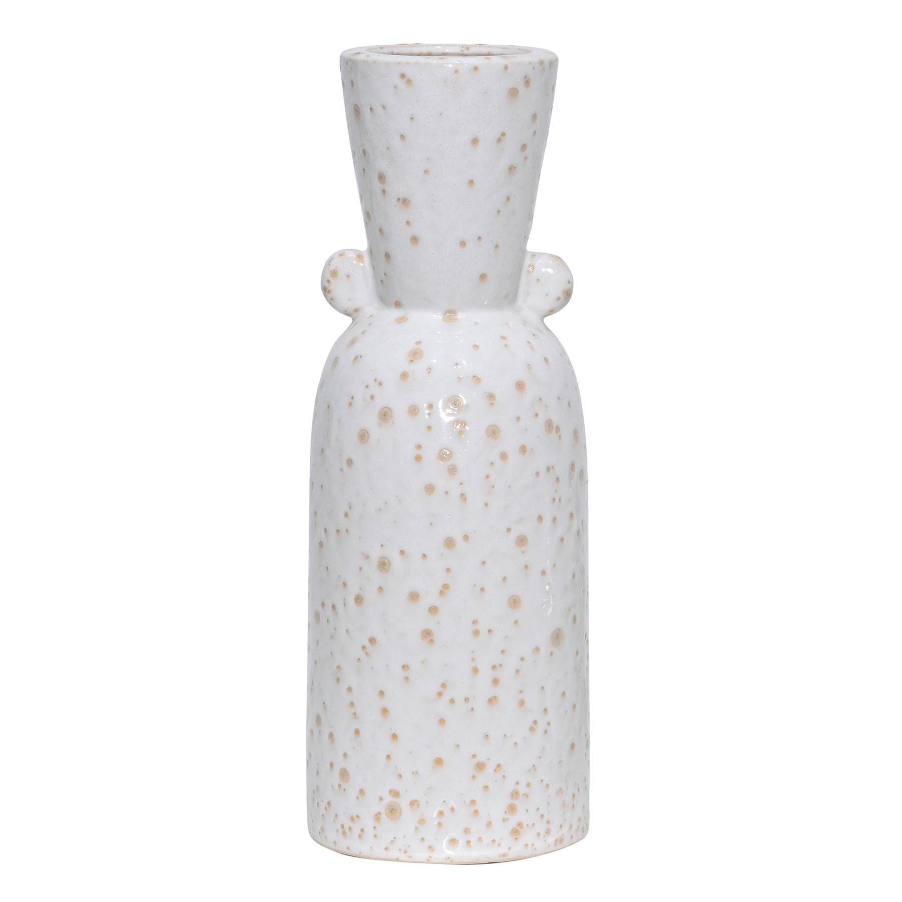 Vana White Ceramic Vase, 15.7"