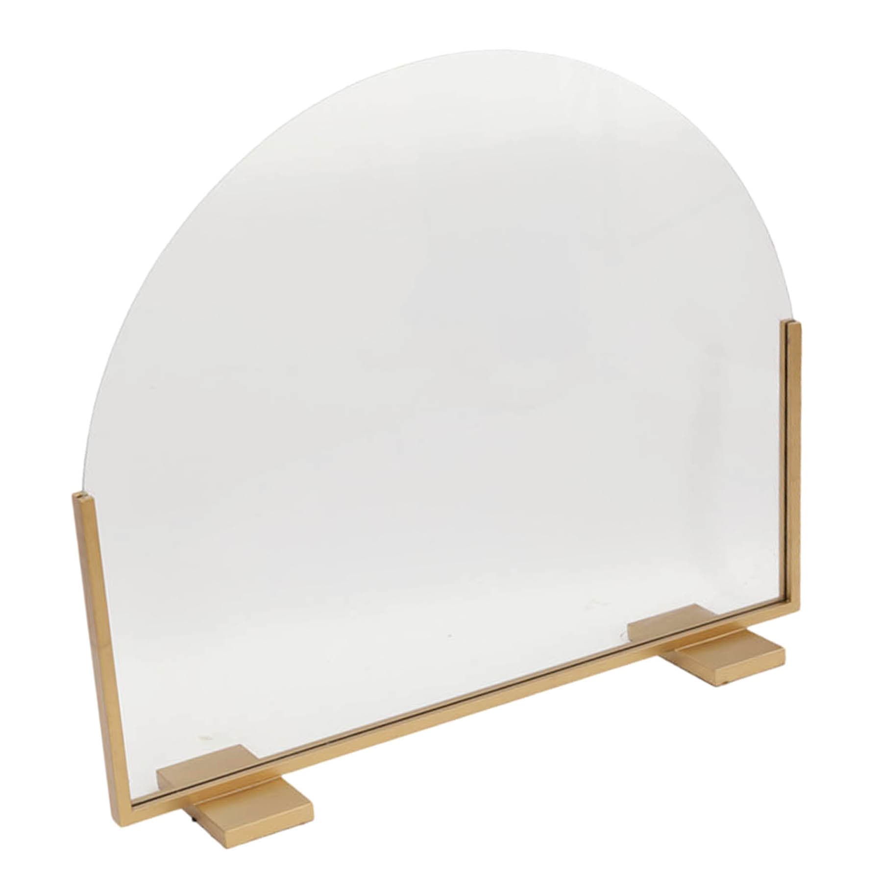 Tempered Glass Firescreen with Gold Base, 38x32