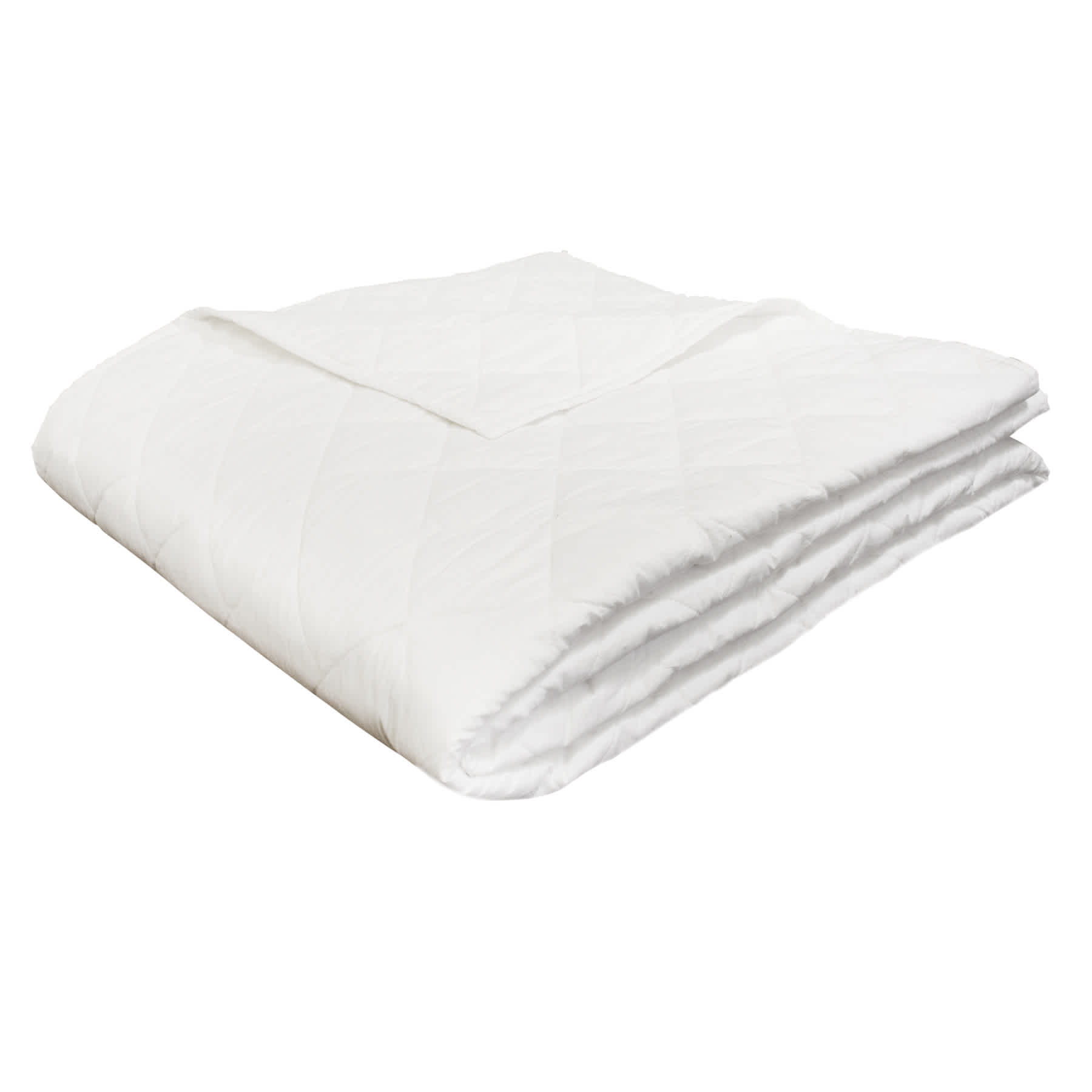 Providence 3-Piece White Cotton Percale Quilt Set, Full/Queen