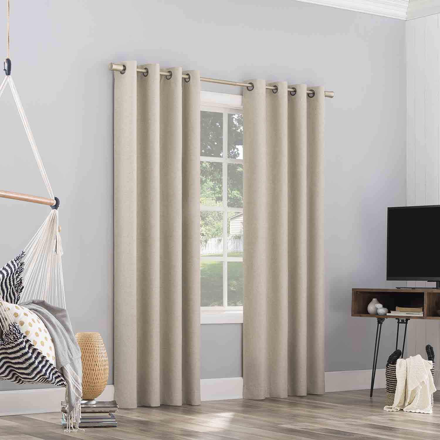 Pacey Neutral Blackout Curtain Panel, 63"