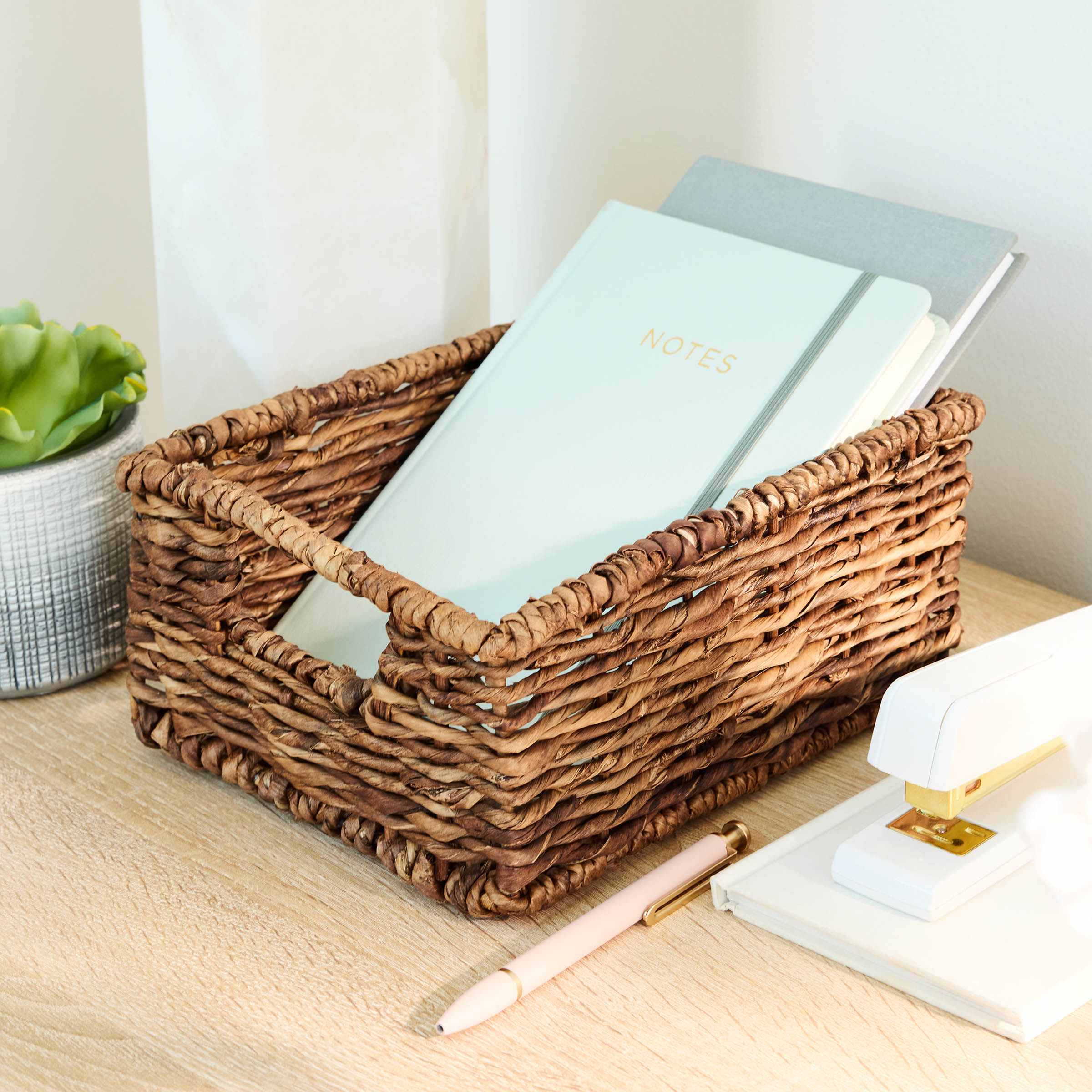 Woven Abaca Under Bed Storage Basket, Small