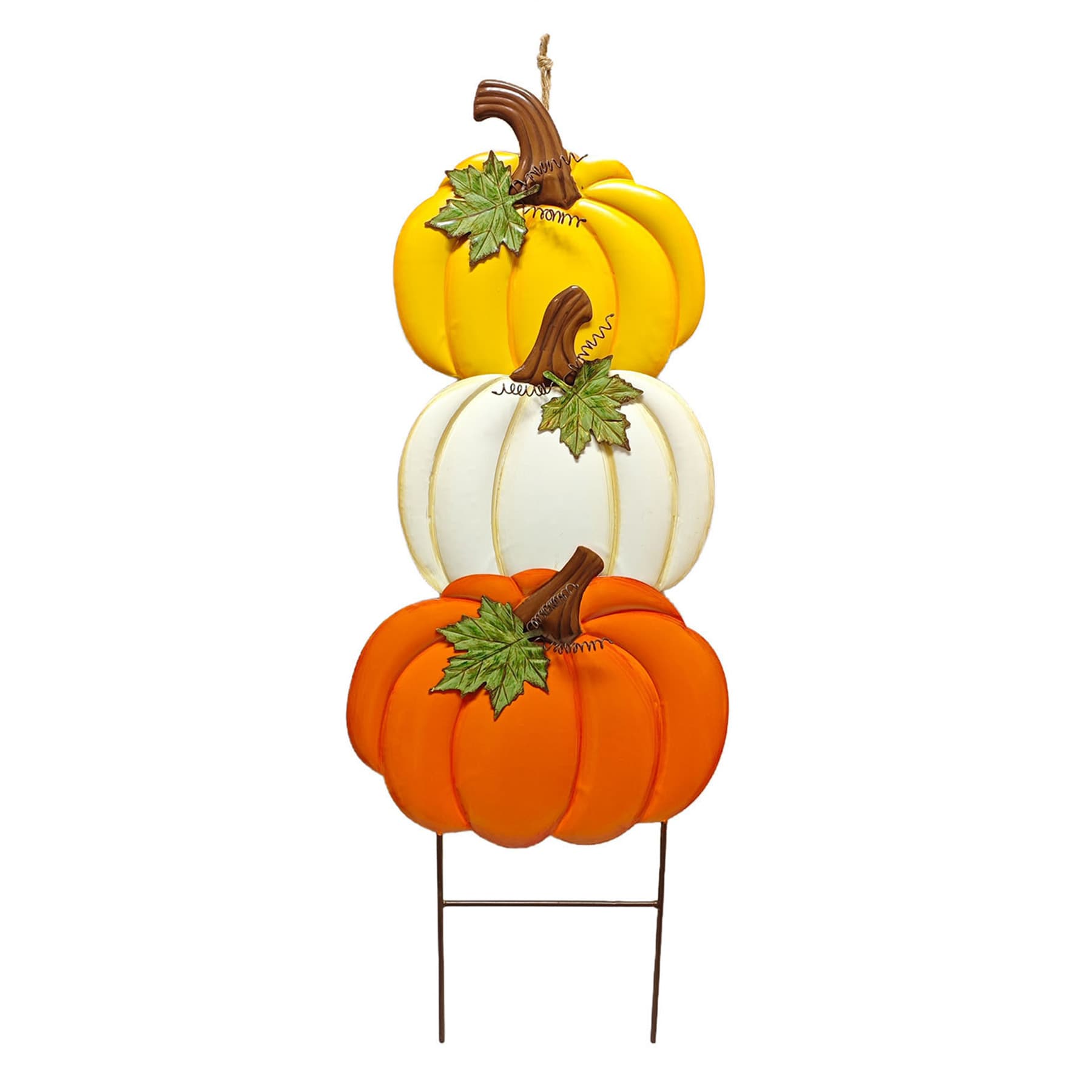 Homespun Harvest Pumkin Stack Yardstake, 31"