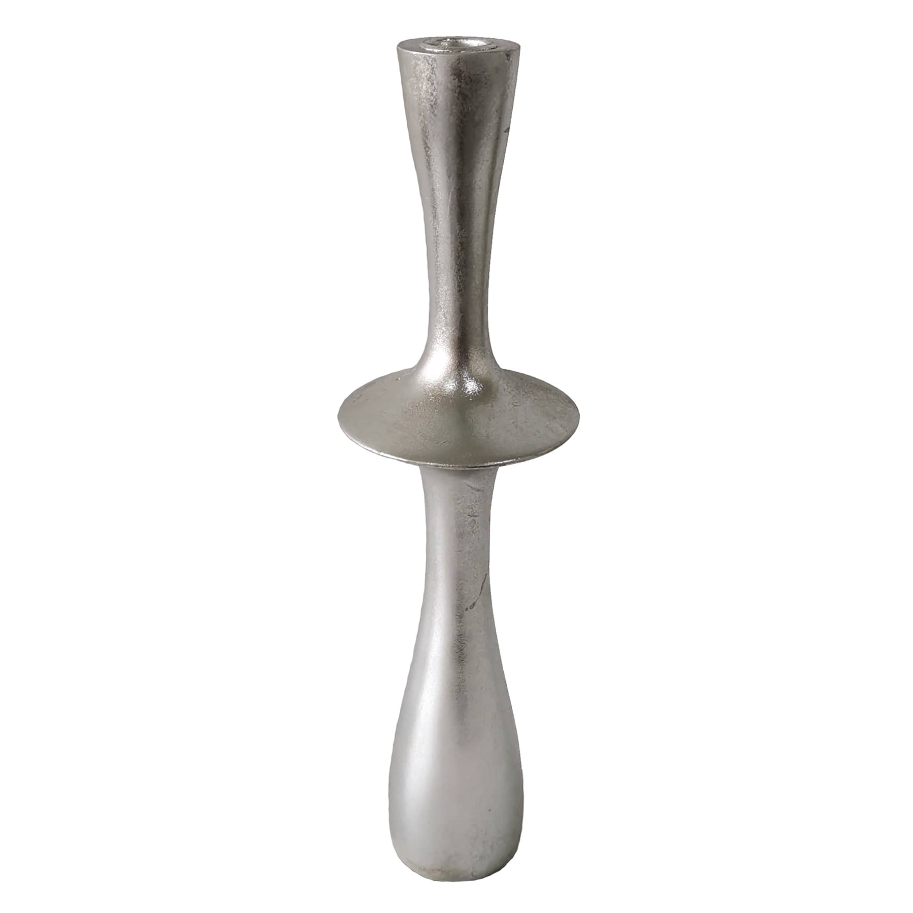 Laila Ali Silver Spindle Taper Candle Holder, 14.5"
