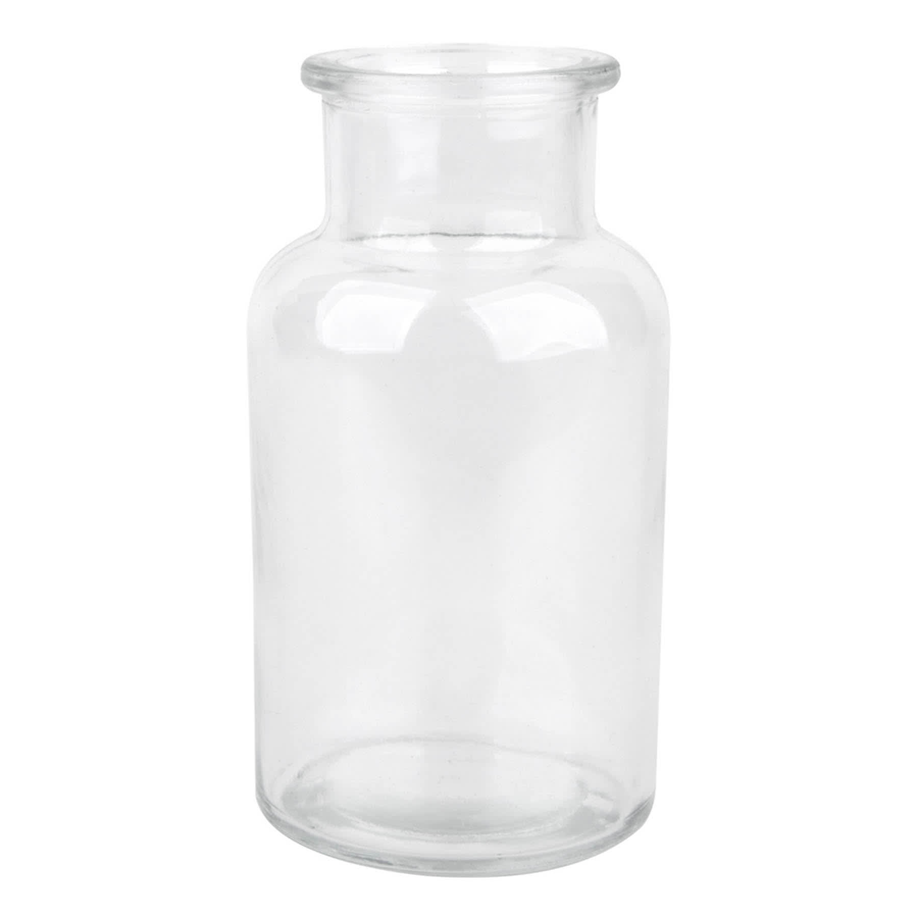 Clear Glass Round Bud Vase, 5"