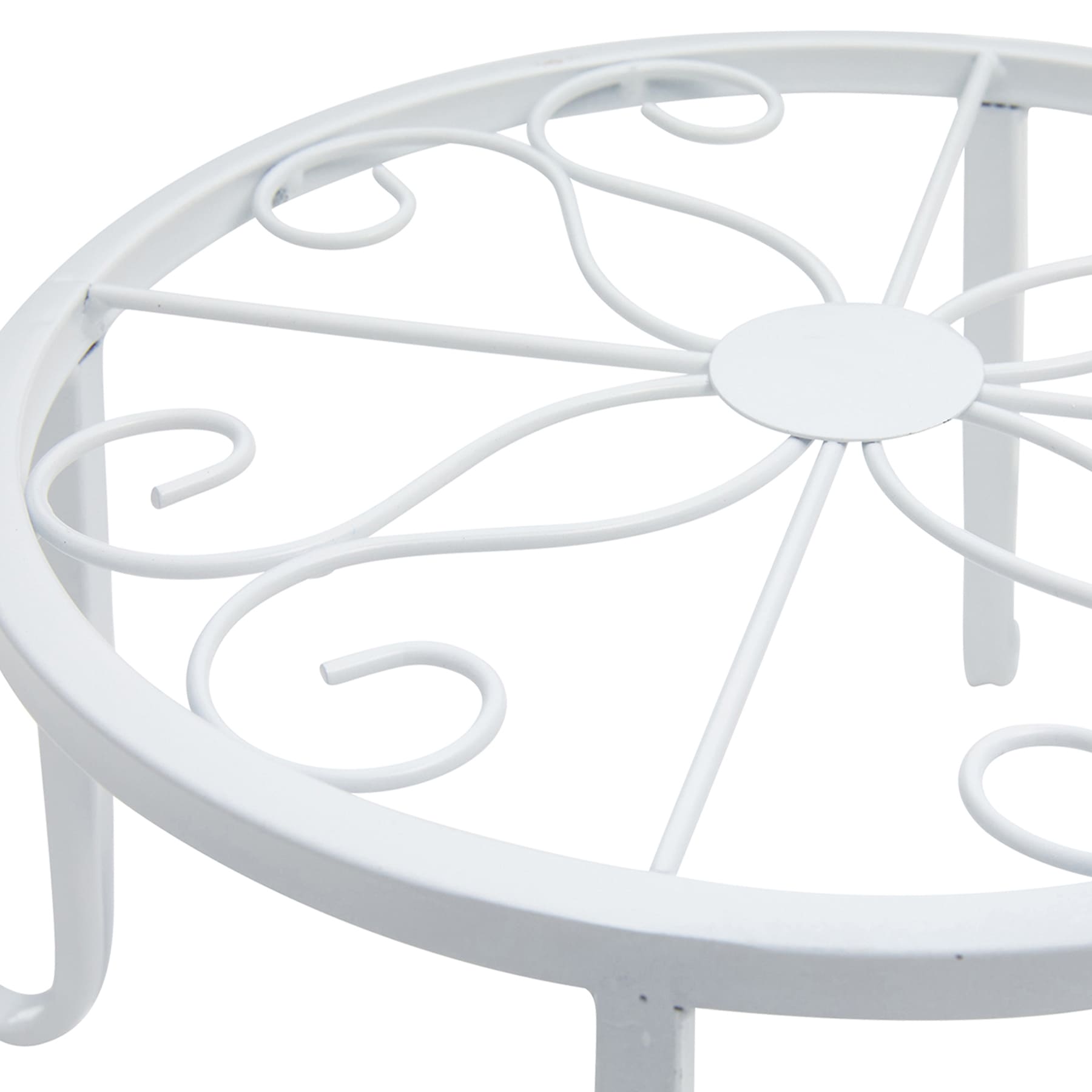 White Metal Star Plant Stand, Medium
