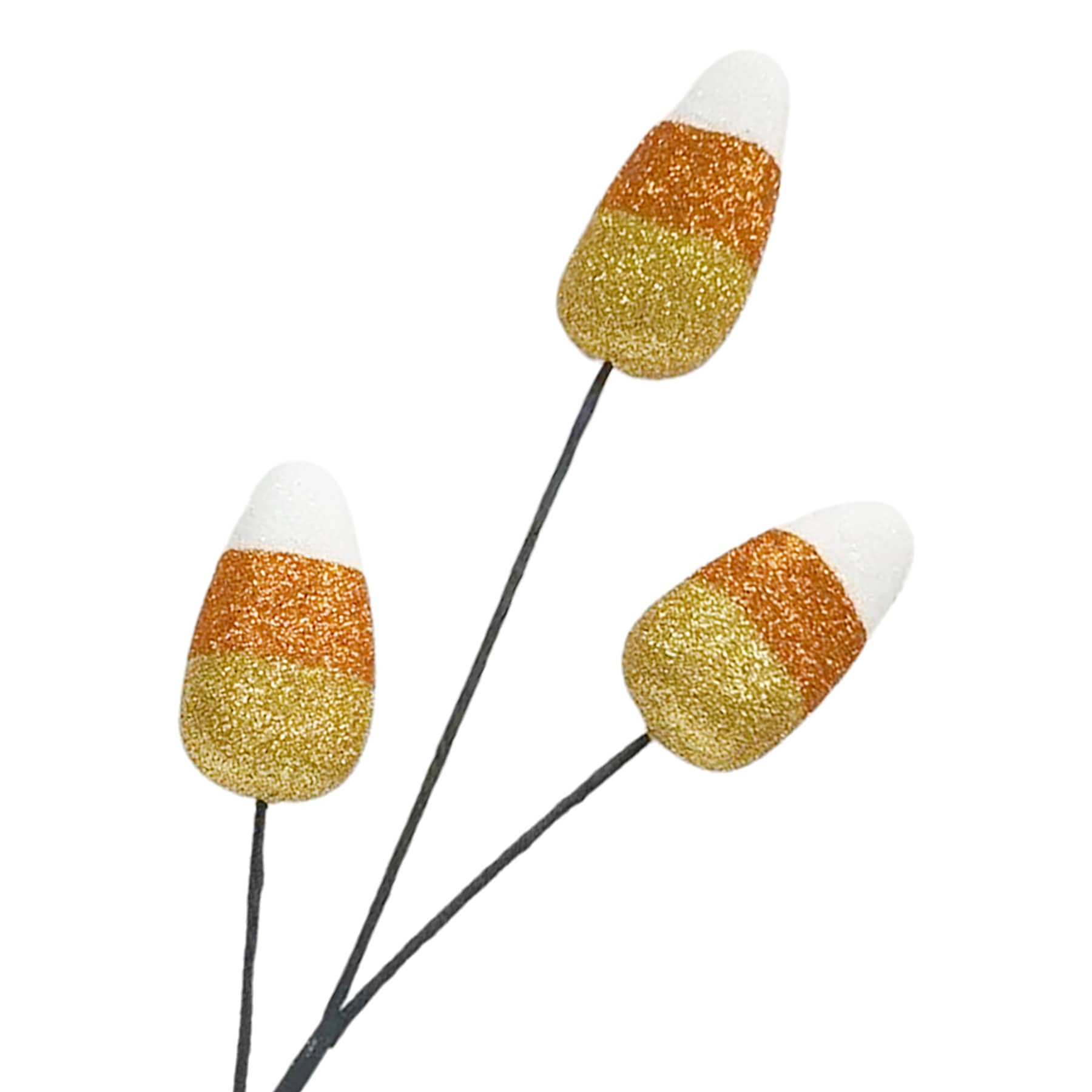 Glittered Candy Corn Halloween Pick, 16"