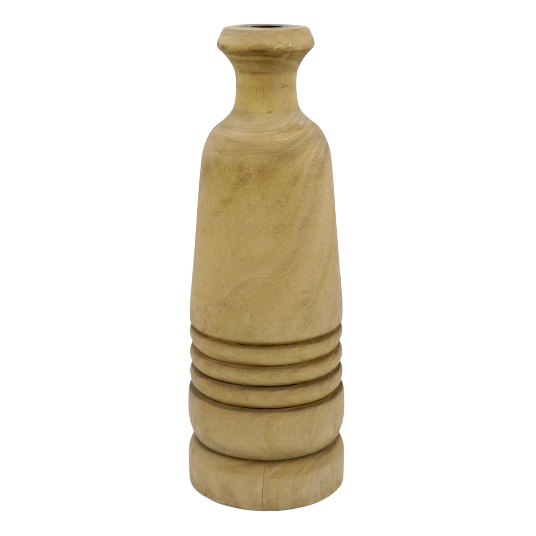 Honeybloom Natural Wood Bottle Vase, 4"