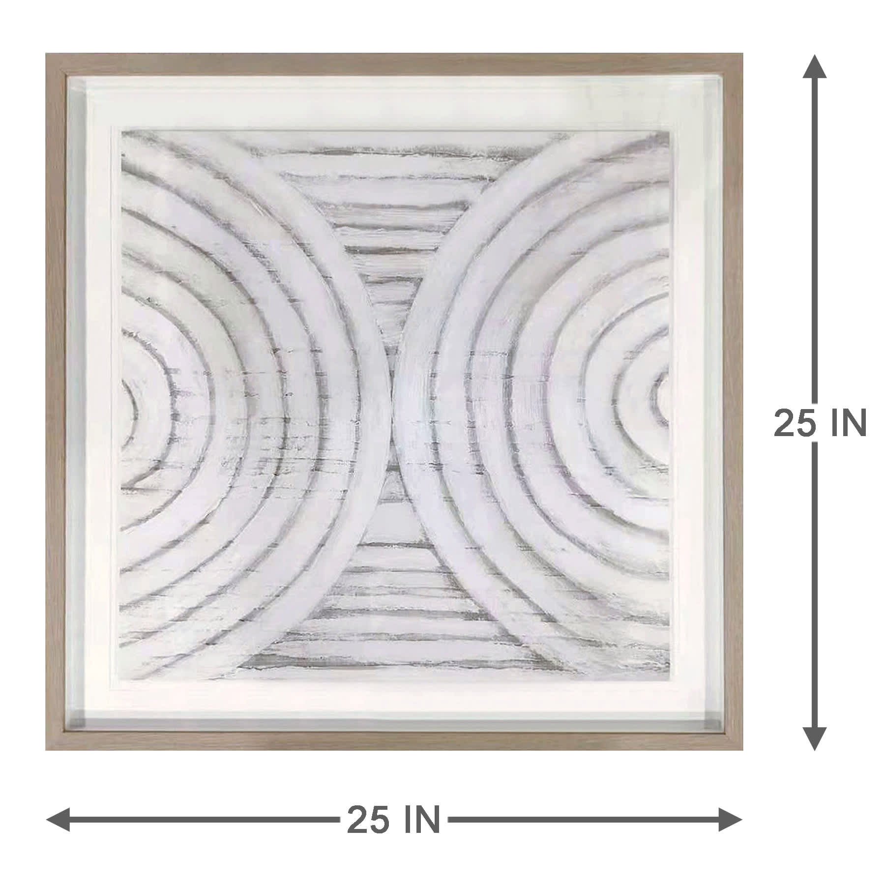 Crosby St. Glass Framed Grey Nesting Lines Wall Art, 25"