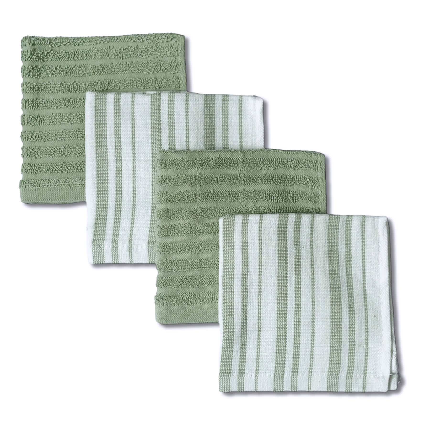 Set of 4 Green Lakewood Reversible Terry Dish Cloth