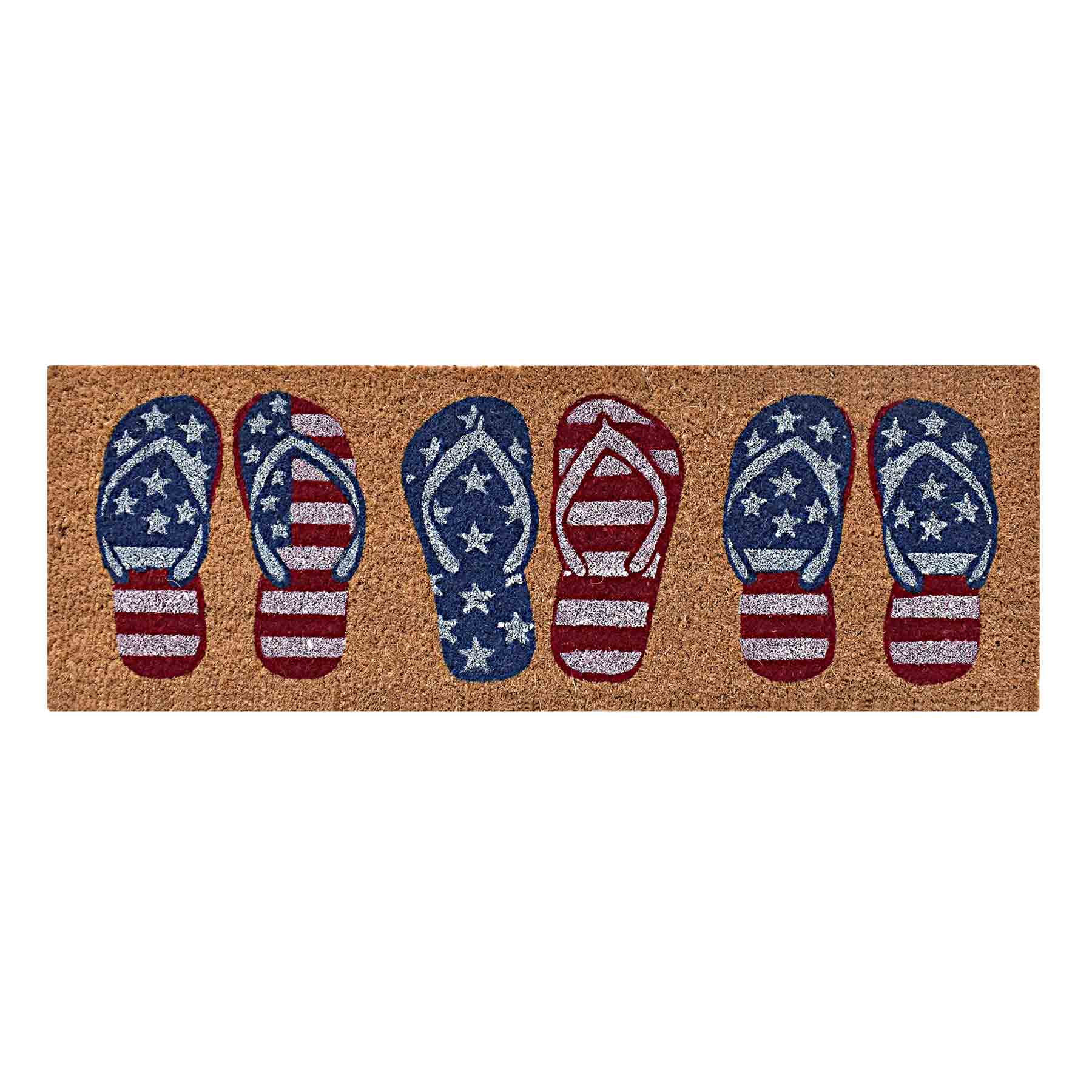 Americana Flip Flops Coir Mat, 10x30
