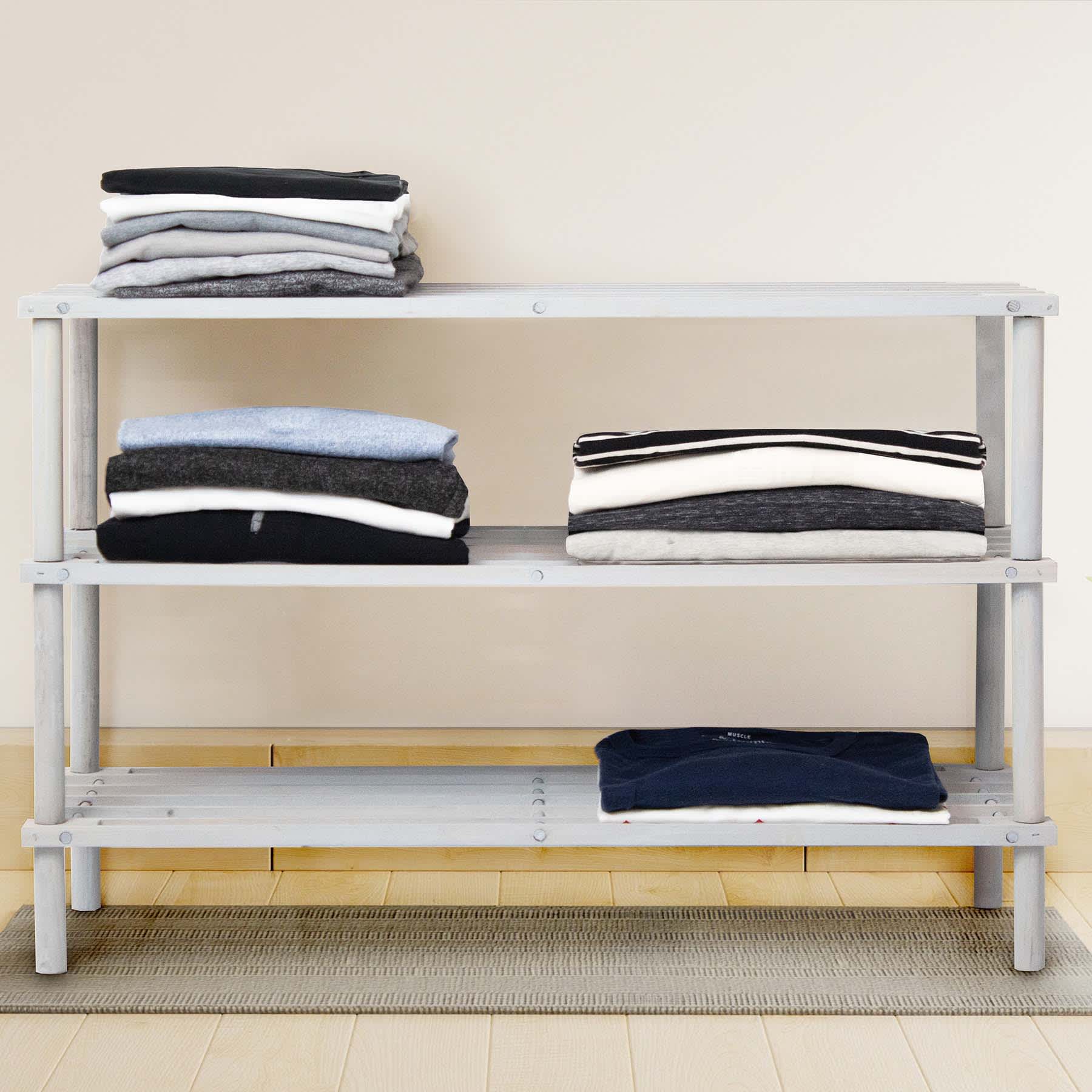 3 Tier Wood Shoe Rack - Barnyard Grey