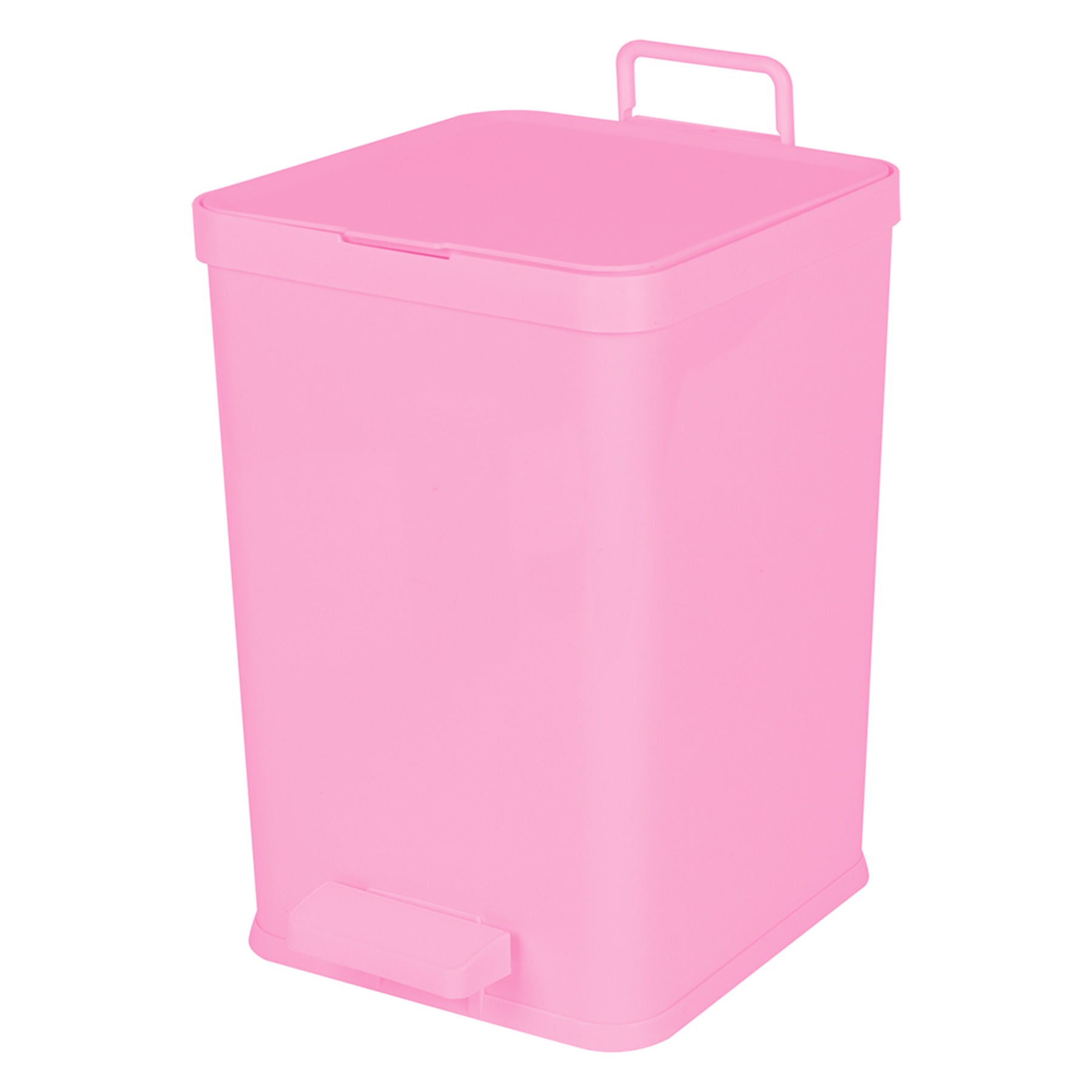 Dark Pink Plastic Step Trash Can, 8.5l