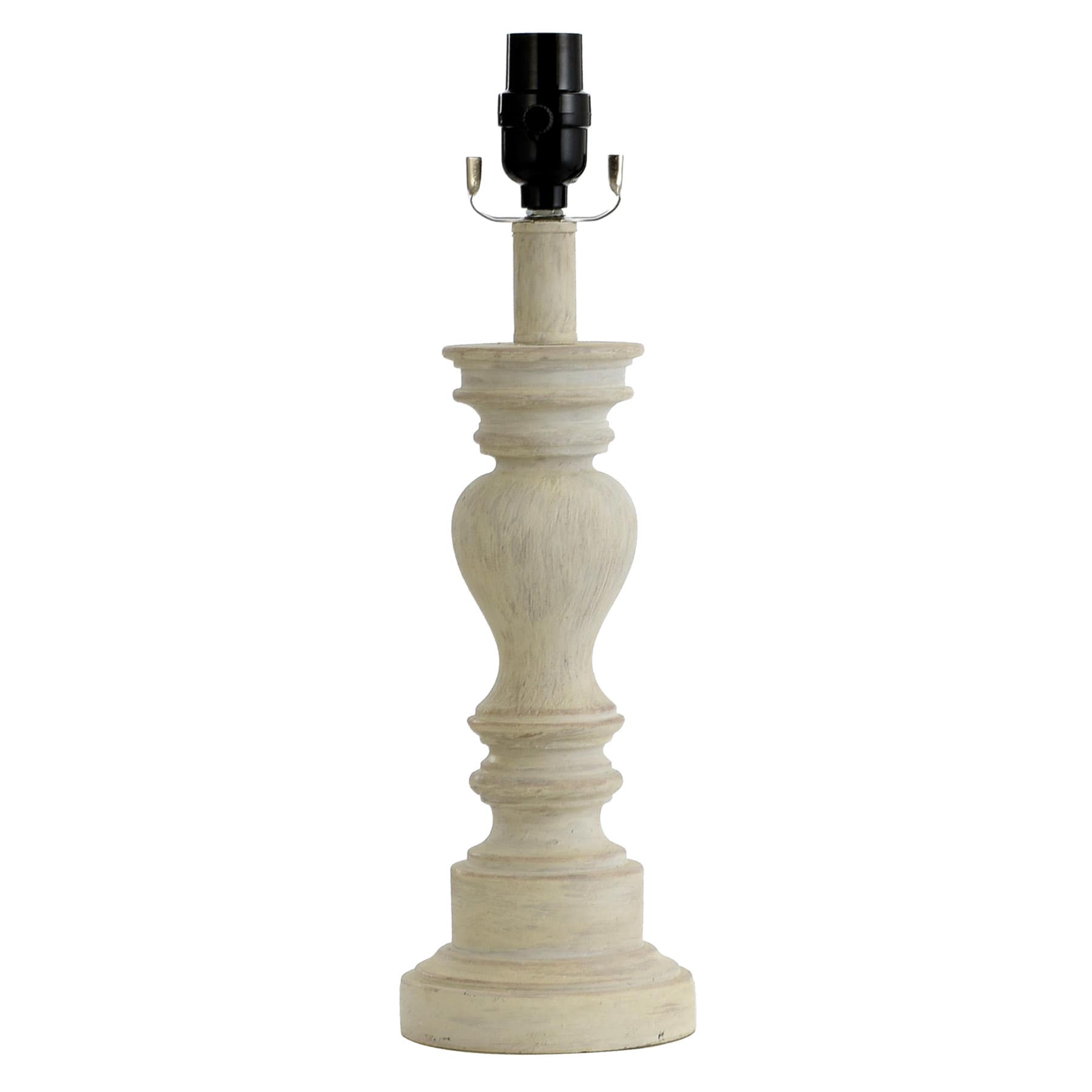 White Turned Leg Small Lamp Base, 16"