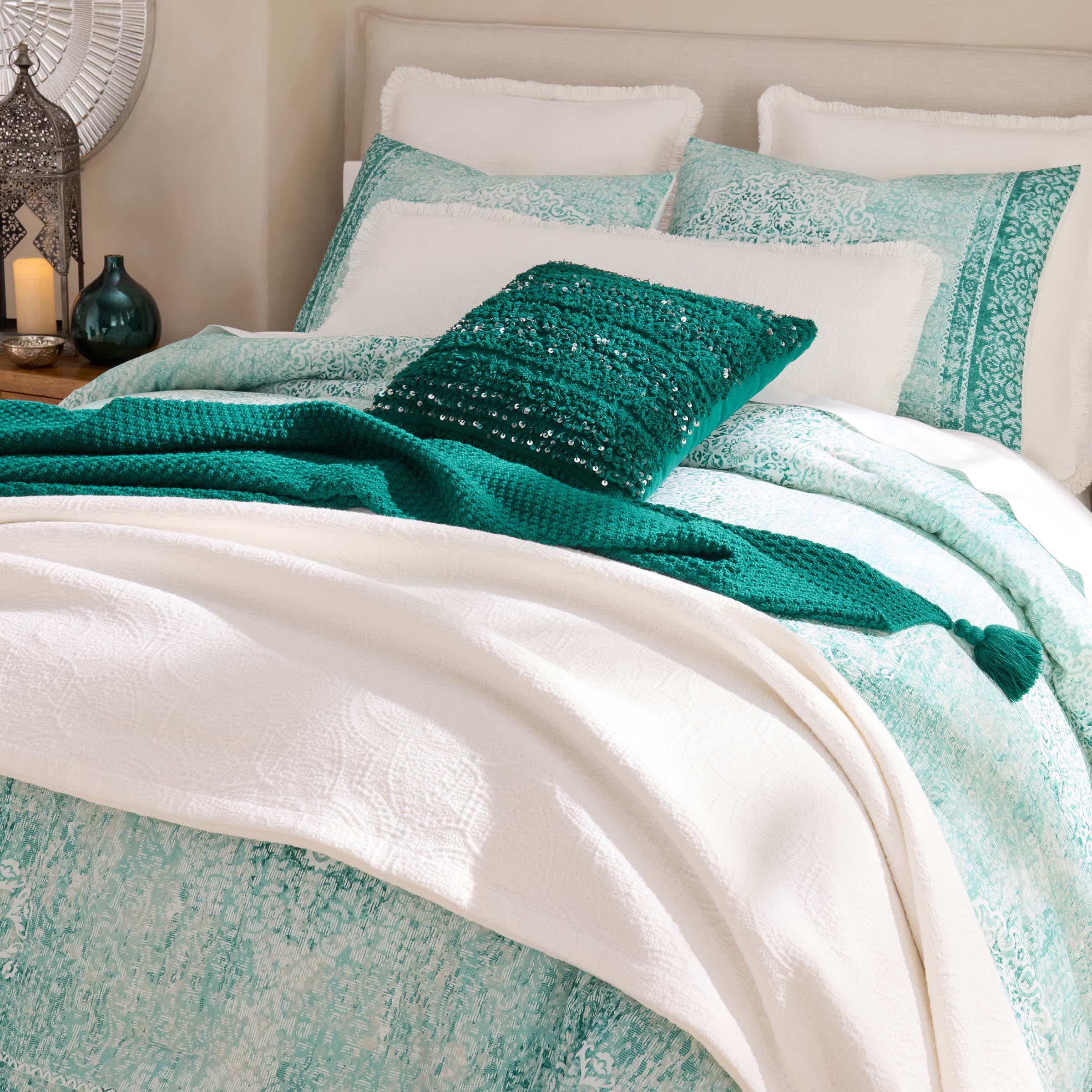 Found & Fable Green Distressed Bedding Set