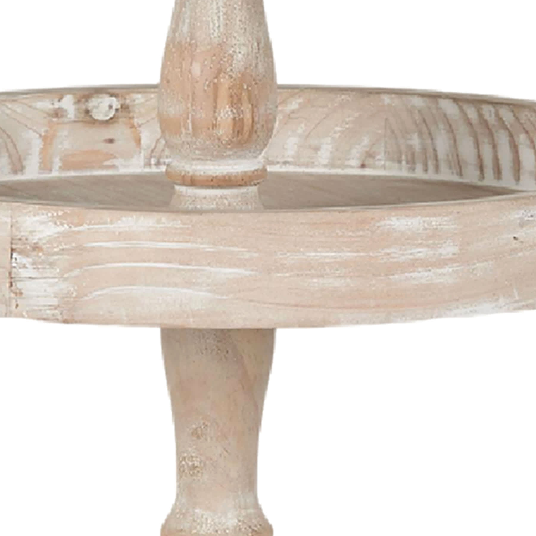 White Wood Two-Tier Stand, 15.6"