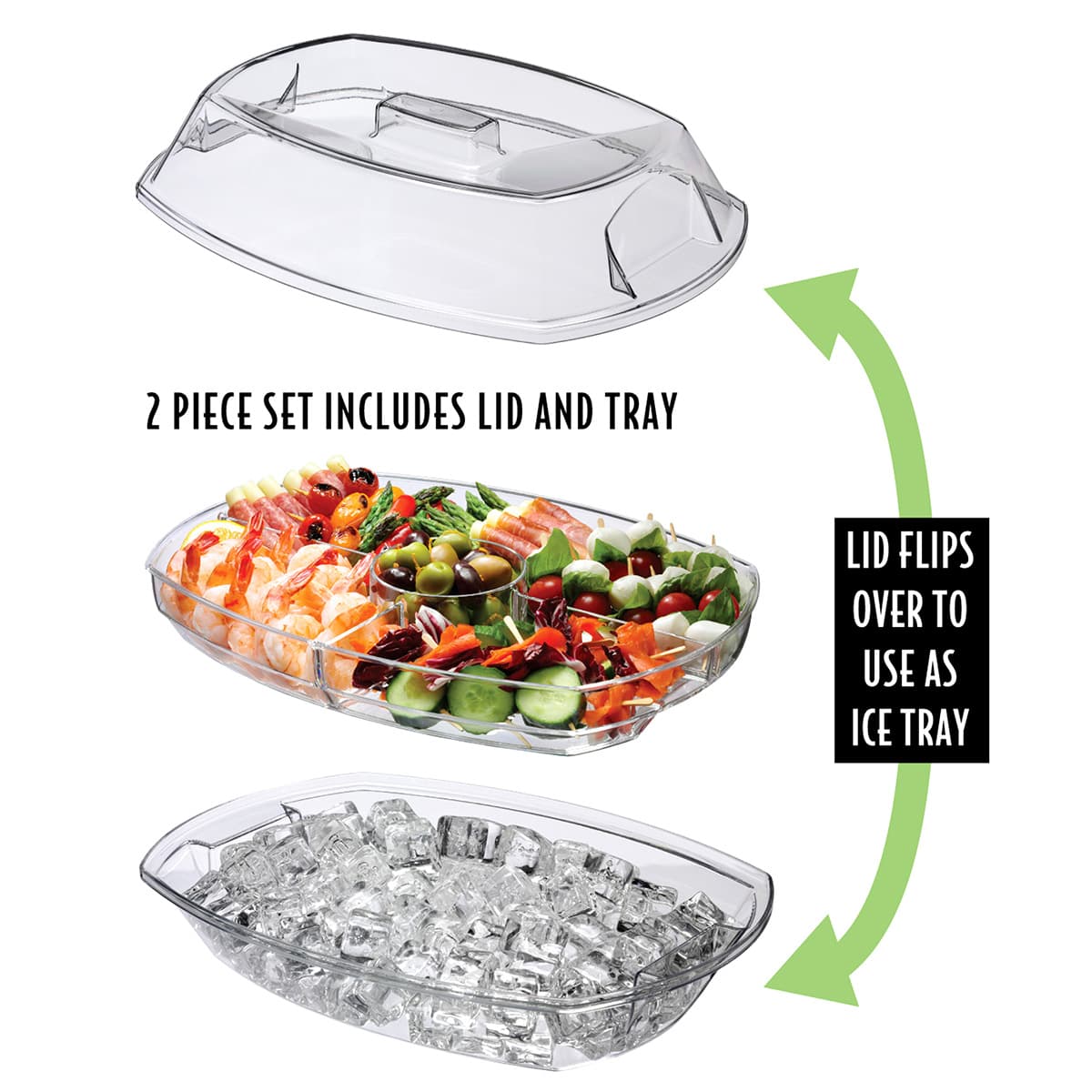 Flip-Lid Appetizers on Ice Food Container
