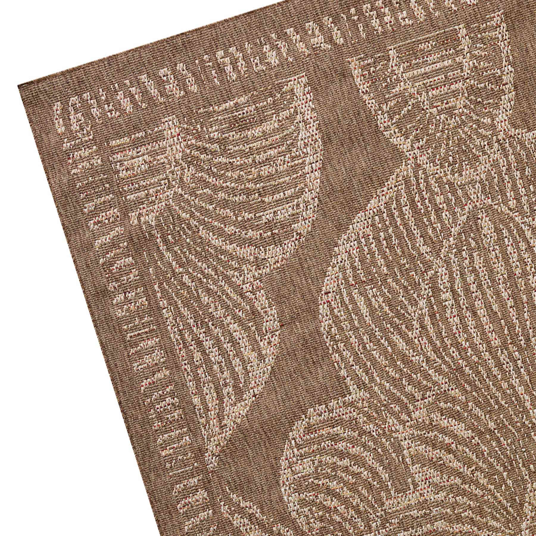 (E537) Cree Medallion Outdoor Area Rug, 6x9
