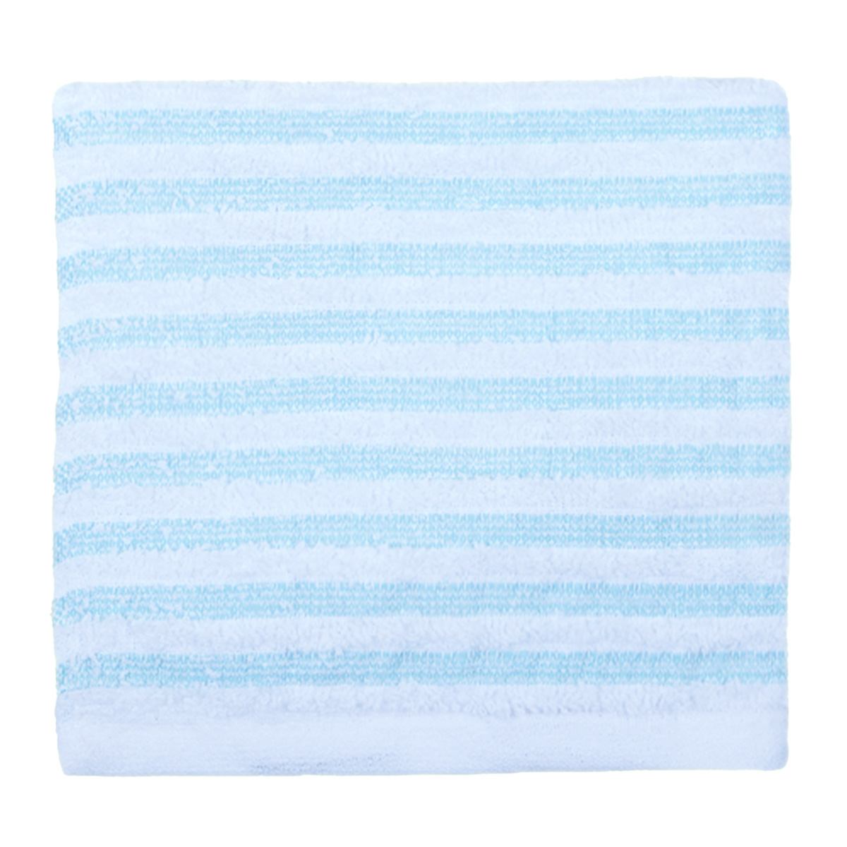 Essential Striped Turquoise Washcloth, 13"